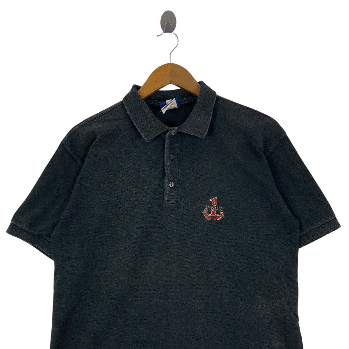 Trussardi Vintage TRUSSARDI JEANS Number One Embroidered Collar Tshirt Size US L / EU 52-54 / 3 - 2 Thumbnail