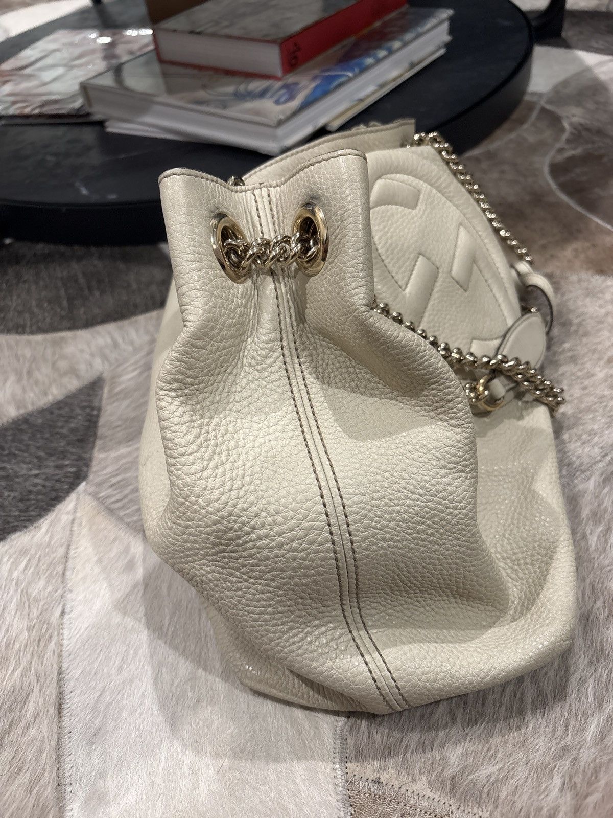 Gucci Gucci Cream Leather Shoulder Bag Size ONE SIZE - 7 Thumbnail