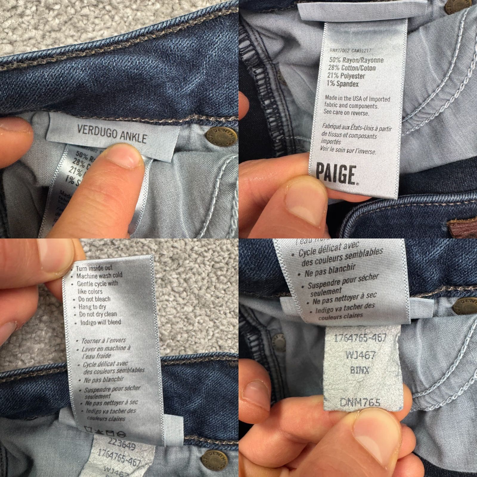 Paige VINTAGE Paige Verdugo Skinny Jeans Womens 27 Blue Dark Wash Mid Rise Ankle Denim Streetwear Size 27" / US 4 / IT 40 - 8 Thumbnail