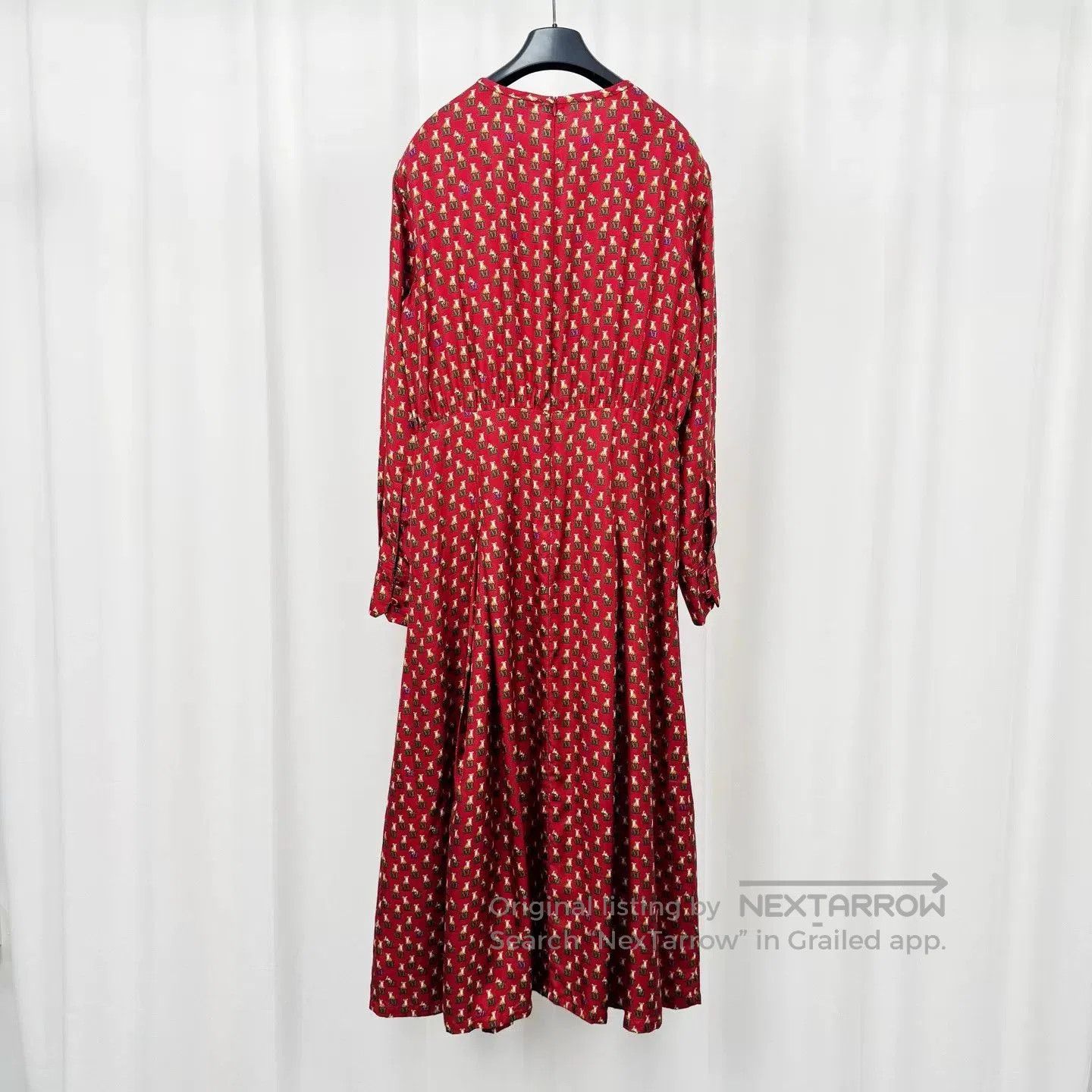 Max Mara Maxmara All-Over Logo Silk Dress. Size M / US 6-8 / IT 42-44 - 2 Thumbnail