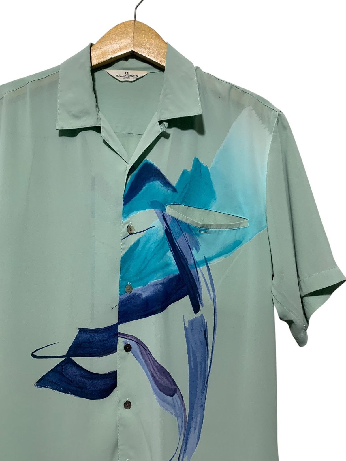 Balenciaga Vintage Balenciaga mesh sheer camp collar bowling shirt Size US M / EU 48-50 / 2 - 2 Thumbnail
