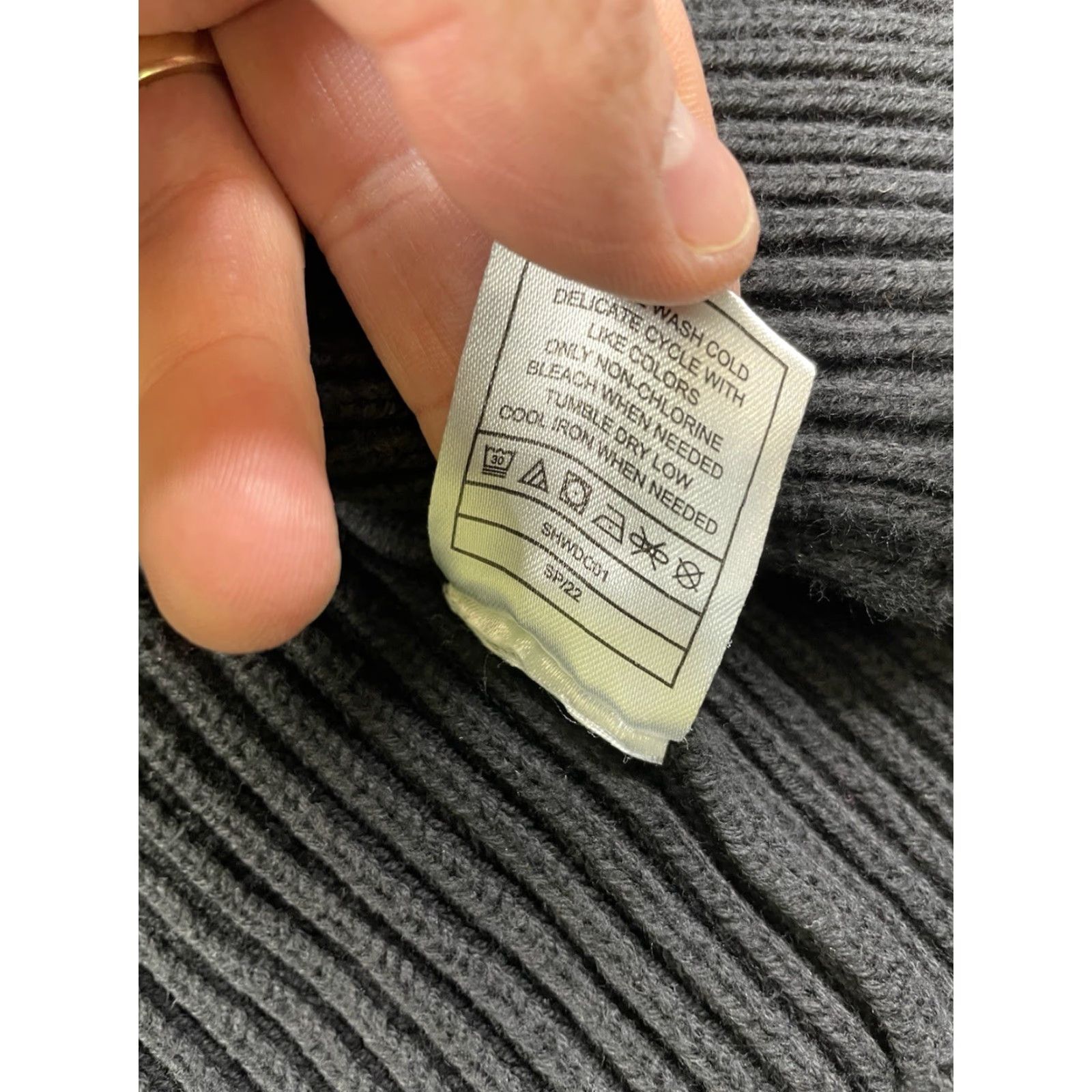 Quince Quince Cardigan Sweater Womens M Black Organic Cotton Ribbed Open Front Pockets V-Neck Dolman Sleeve All Seasons Knit Regular 100% Cotton Size M / US 6-8 / IT 42-44 - 5 Thumbnail