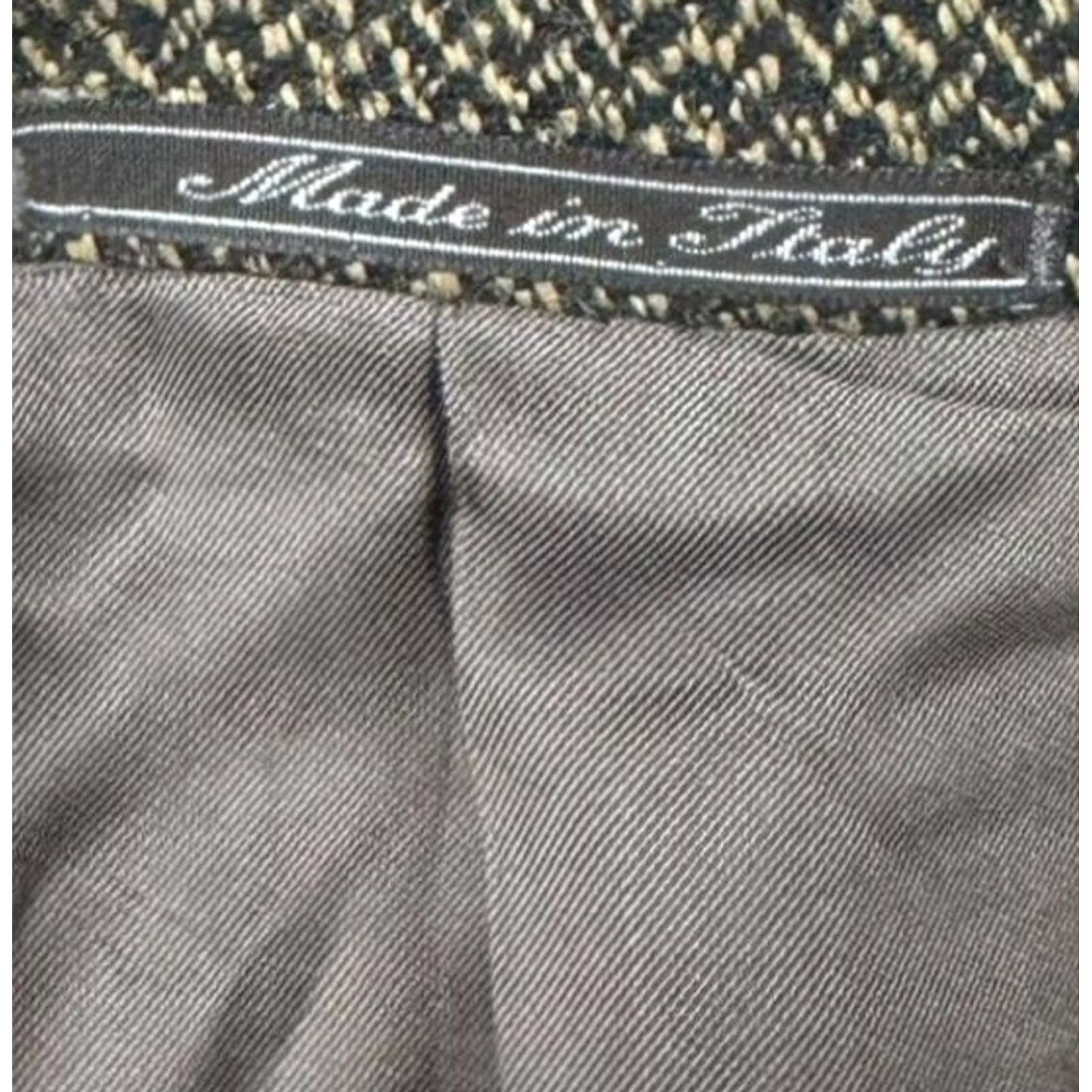 Corneliani Corneliani Men's Blazer 100% Wool Tweed Gray Herringbone Italy 42R 2-Button Size 42R - 5 Thumbnail