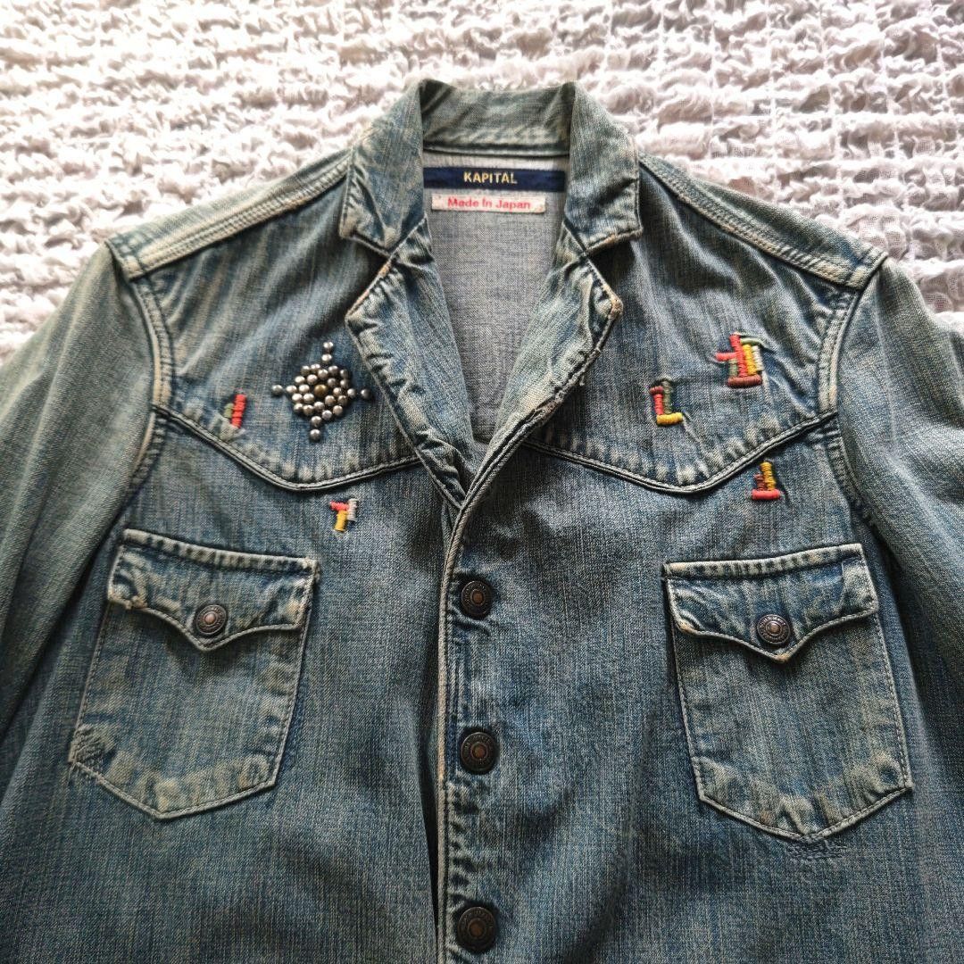 Kapital KAPITAL Denim Jacket Studded Embroidered Japan Made Vintage Size US S / EU 44-46 / 1 - 2 Thumbnail
