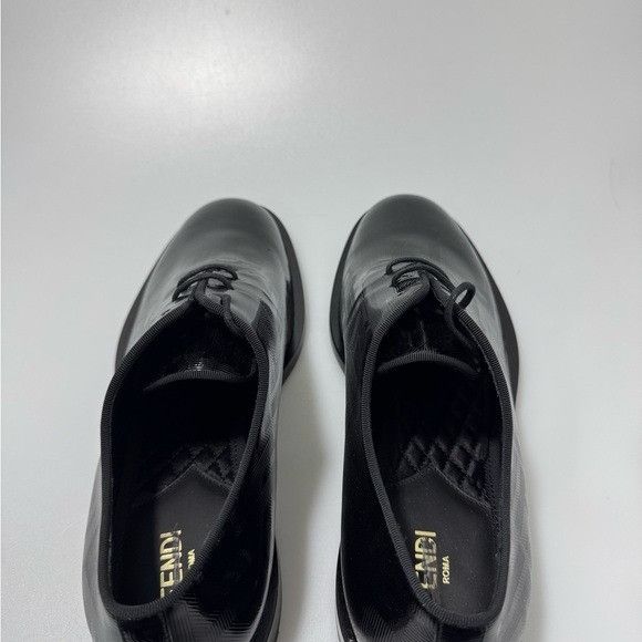 Fendi Fendi FF Vernice Chain Link Lace-Up Oxfords Black Men’s Size Size US 7 / EU 40 - 5 Thumbnail