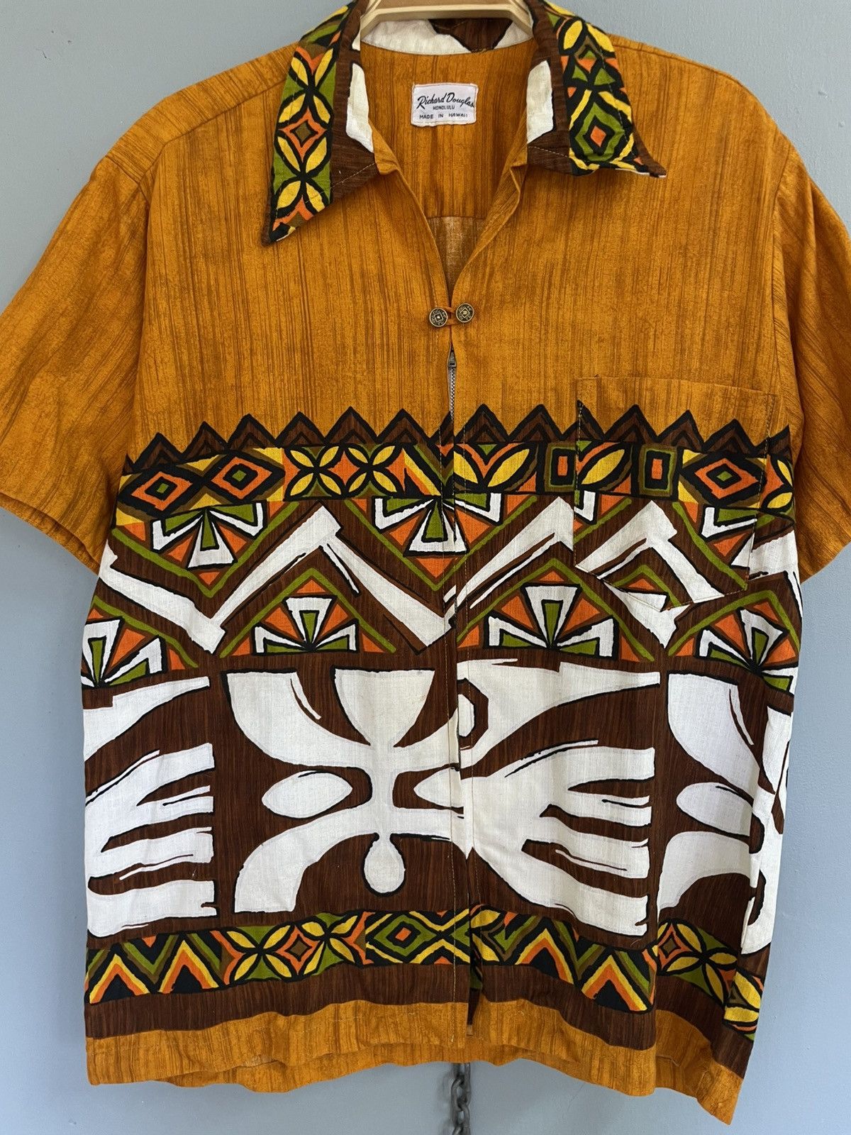 Vintage Vintage 60s Richard Douglas zip up Hawaiian shirt Size US M / EU 48-50 / 2 - 3 Thumbnail
