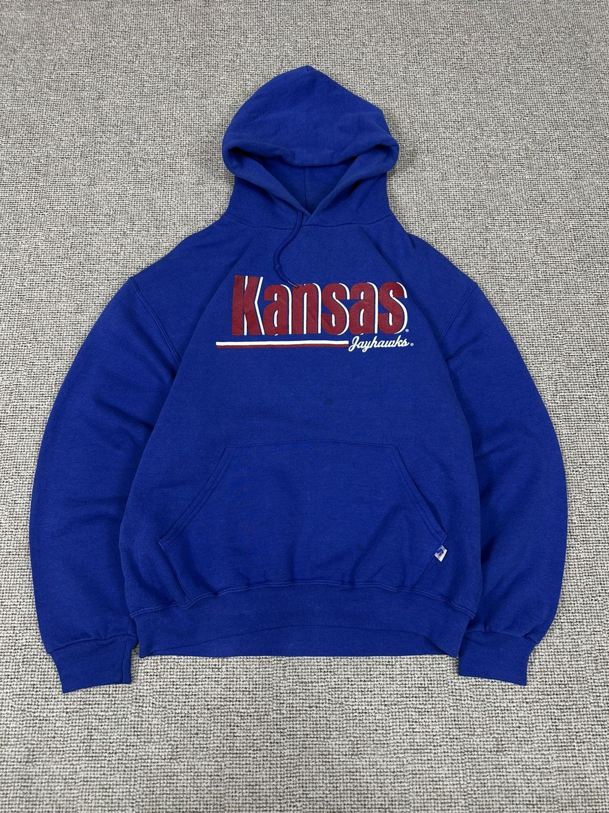 Vintage Russell Kansas Jayhawks Football Baggy Hoodie Z298