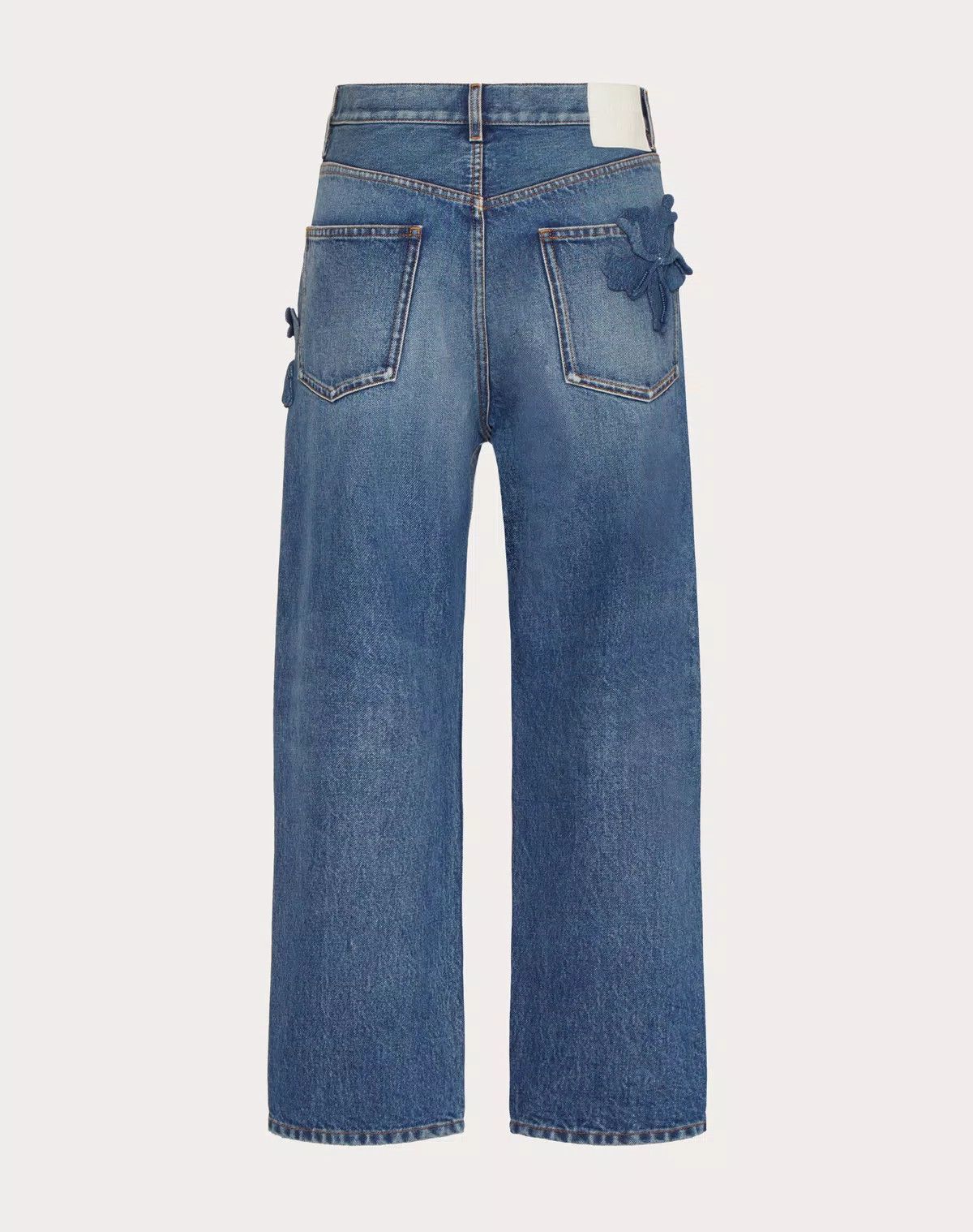 Valentino o1s1wg110625 Embroidered Denim Trousers in Medium Blue Size 27" / US 4 / IT 40 - 5 Thumbnail