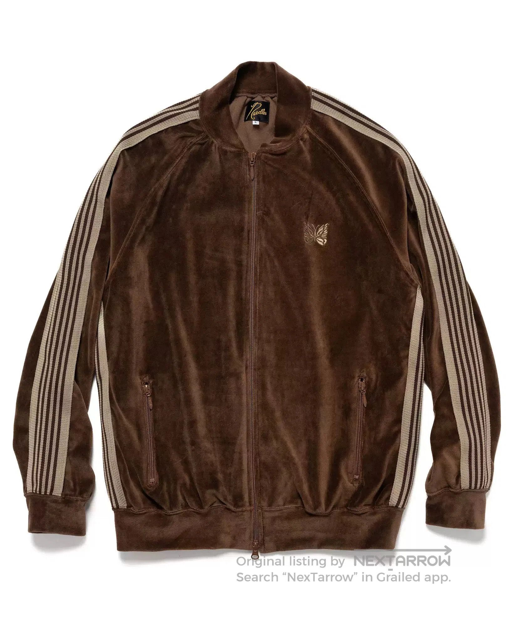 Needles needles velvet track jacket in deep brown. Size US M / EU 48-50 / 2 - 2 Thumbnail