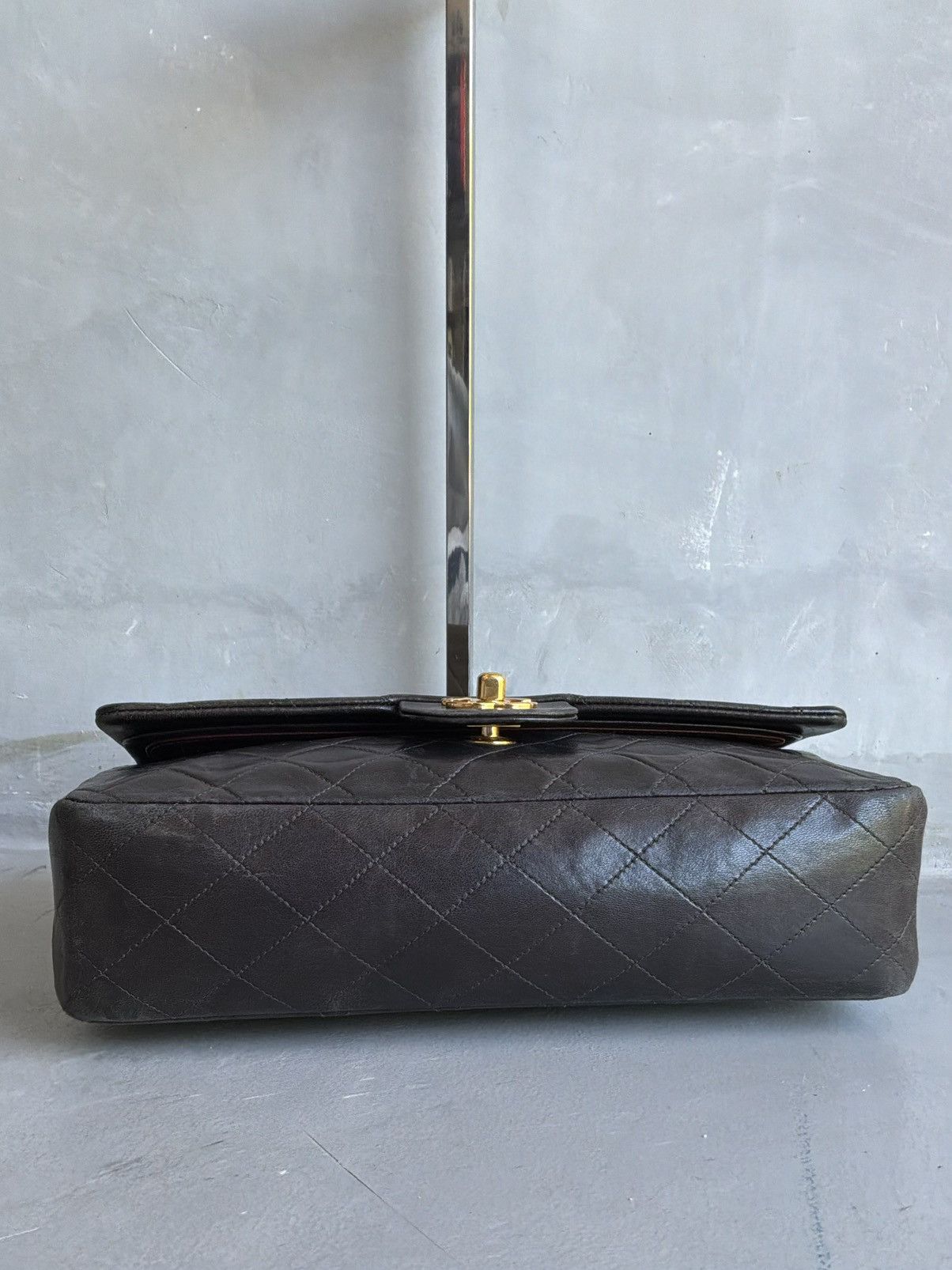 Chanel Old Chanel - Medium Dark Brown Double Flap GHW Shoulder Bag Size ONE SIZE - 11 Thumbnail