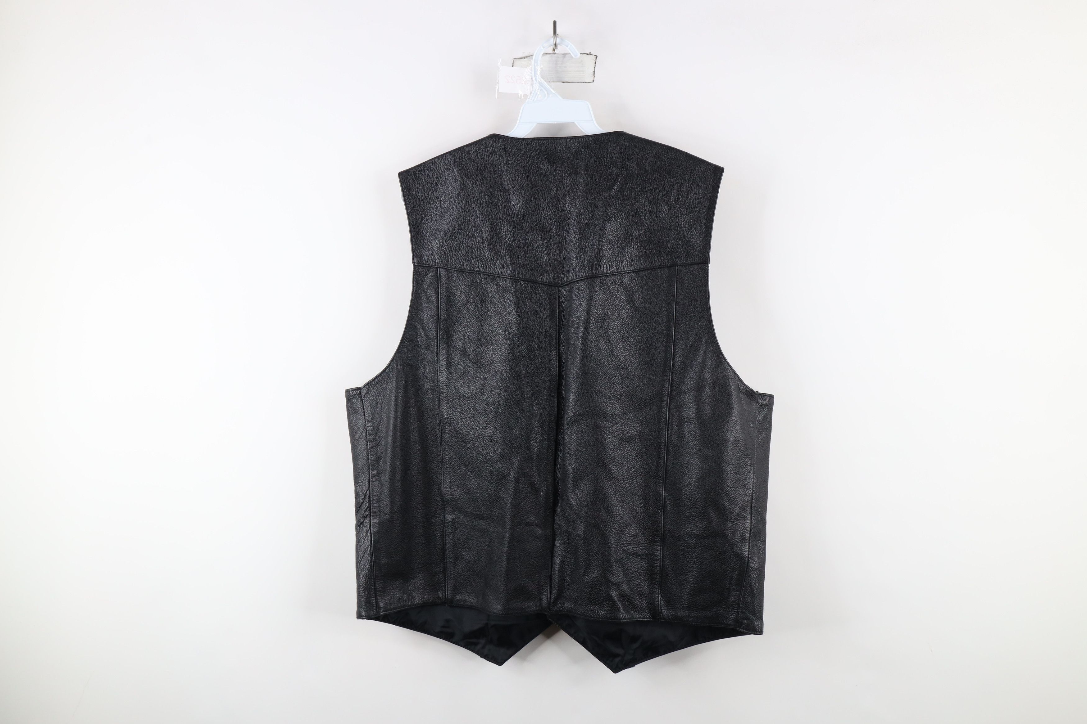 Vintage Vintage 90s Streetwear Leather Motorcycle Vest Jacket Black Size US XL / EU 56 / 4 - 13 Thumbnail