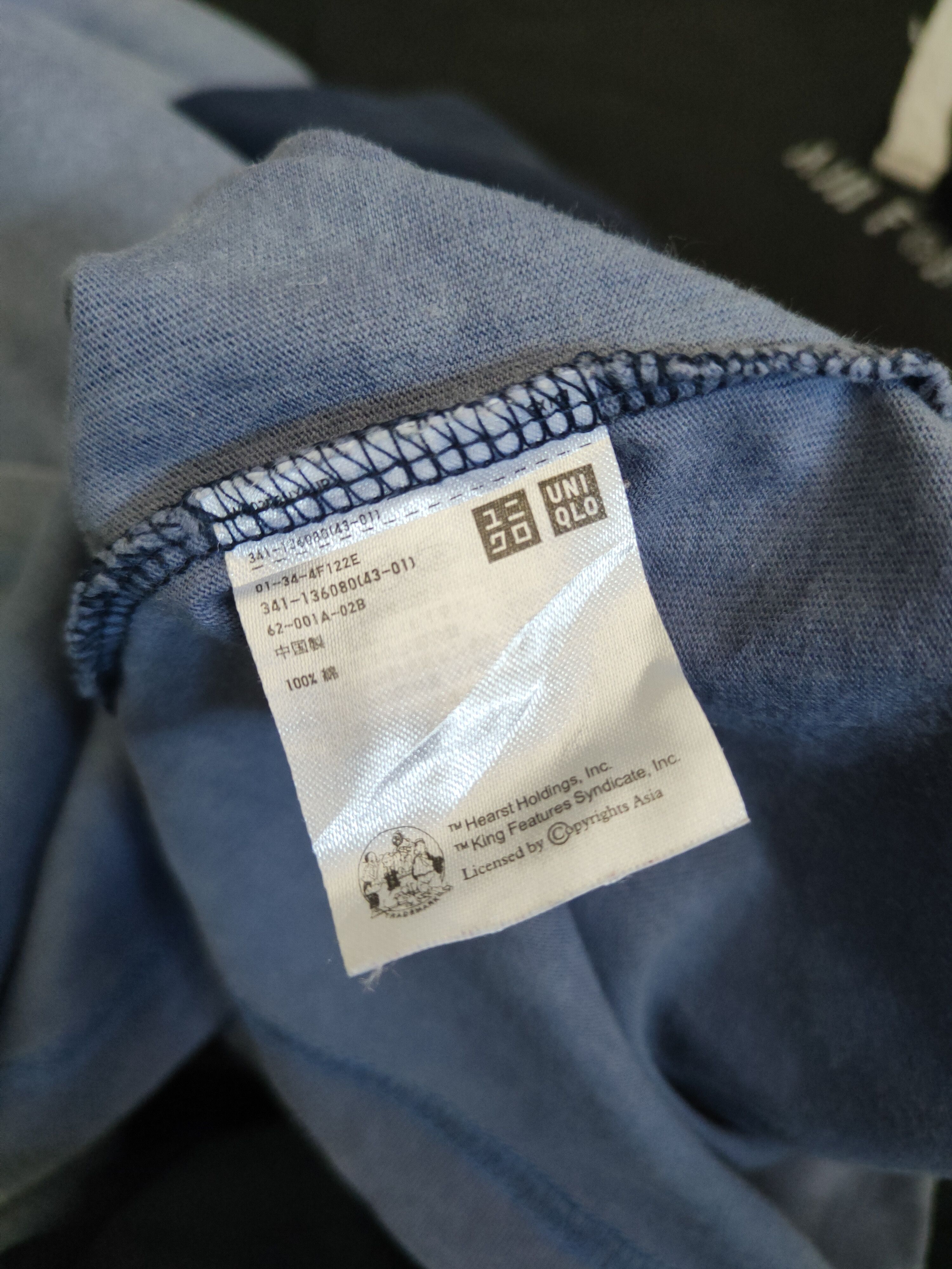 Japanese Brand DL Uniqlo Blue Popeye Long Sleeve T-shirts #652 Size US L / EU 52-54 / 3 - 11 Thumbnail