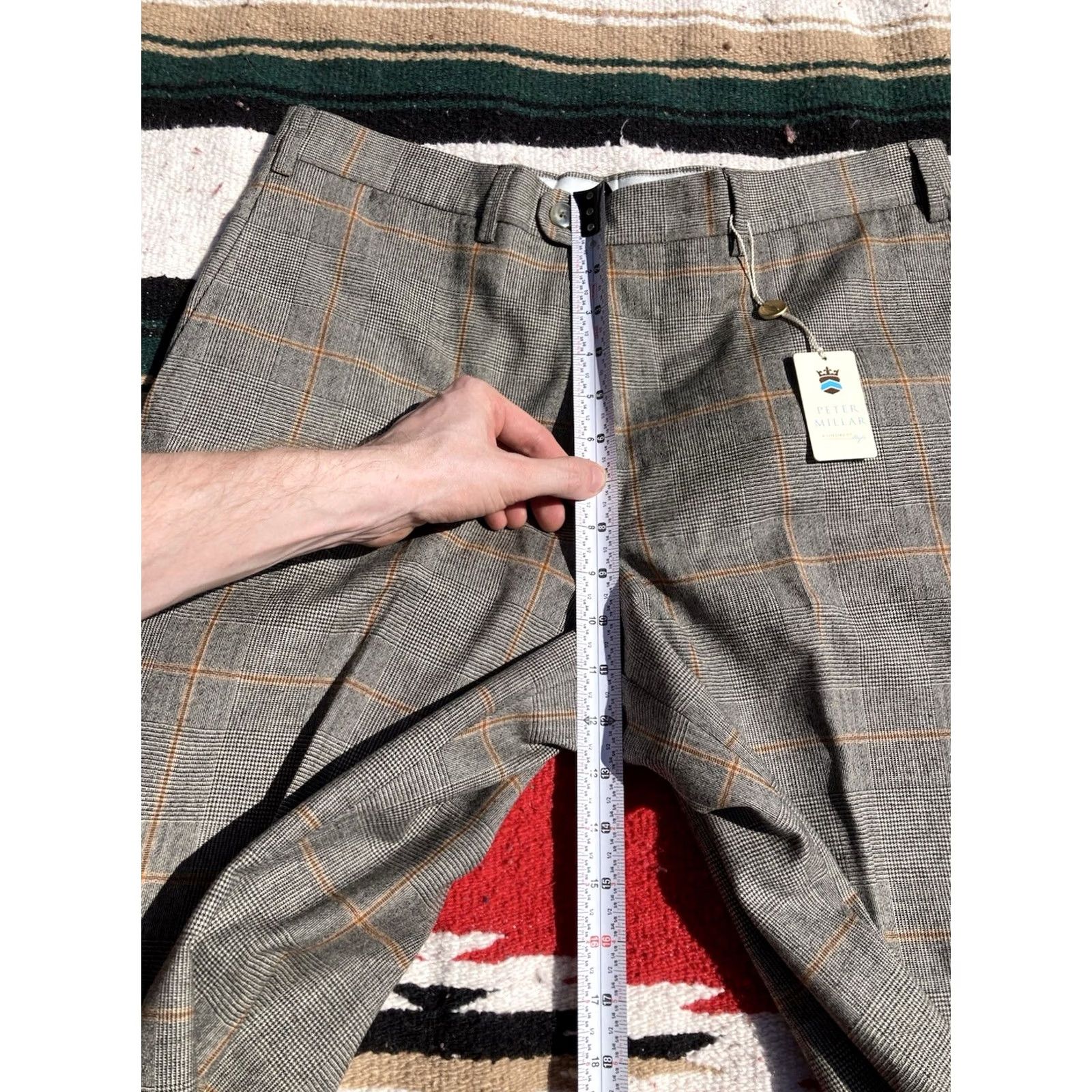 Peter Millar NWT Peter Millar Dress Pants Mens 32 Wool Cashmere Plaid Unhemmed Made In Italy Pants Brown Straight Front Mens Regular Size US 32 / EU 48 - 5 Thumbnail