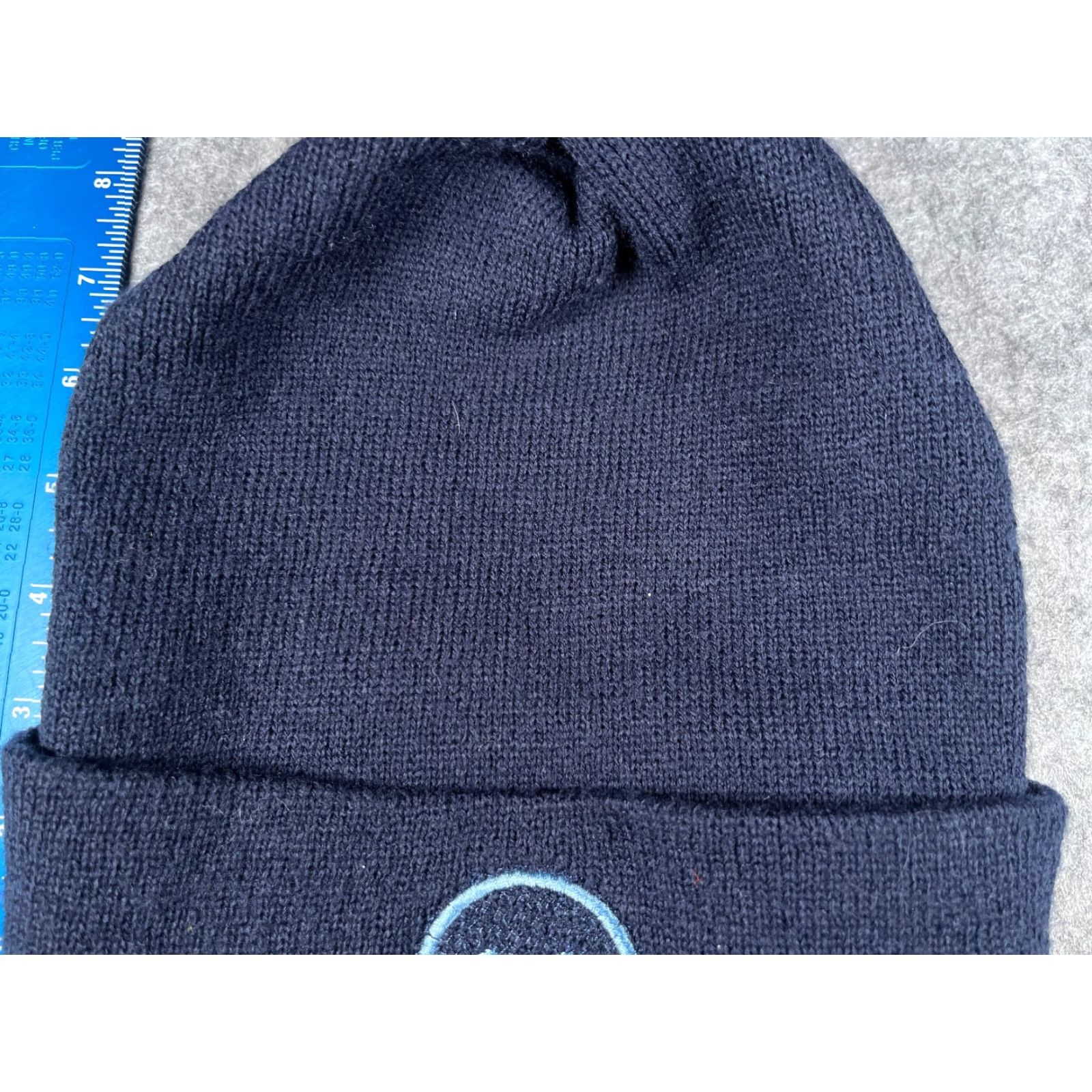Vintage Capamerica Happy Face Beanie Toque Adult One Size Blue Knit Cotton Ski Hat Unisex Size ONE SIZE - 3 Thumbnail