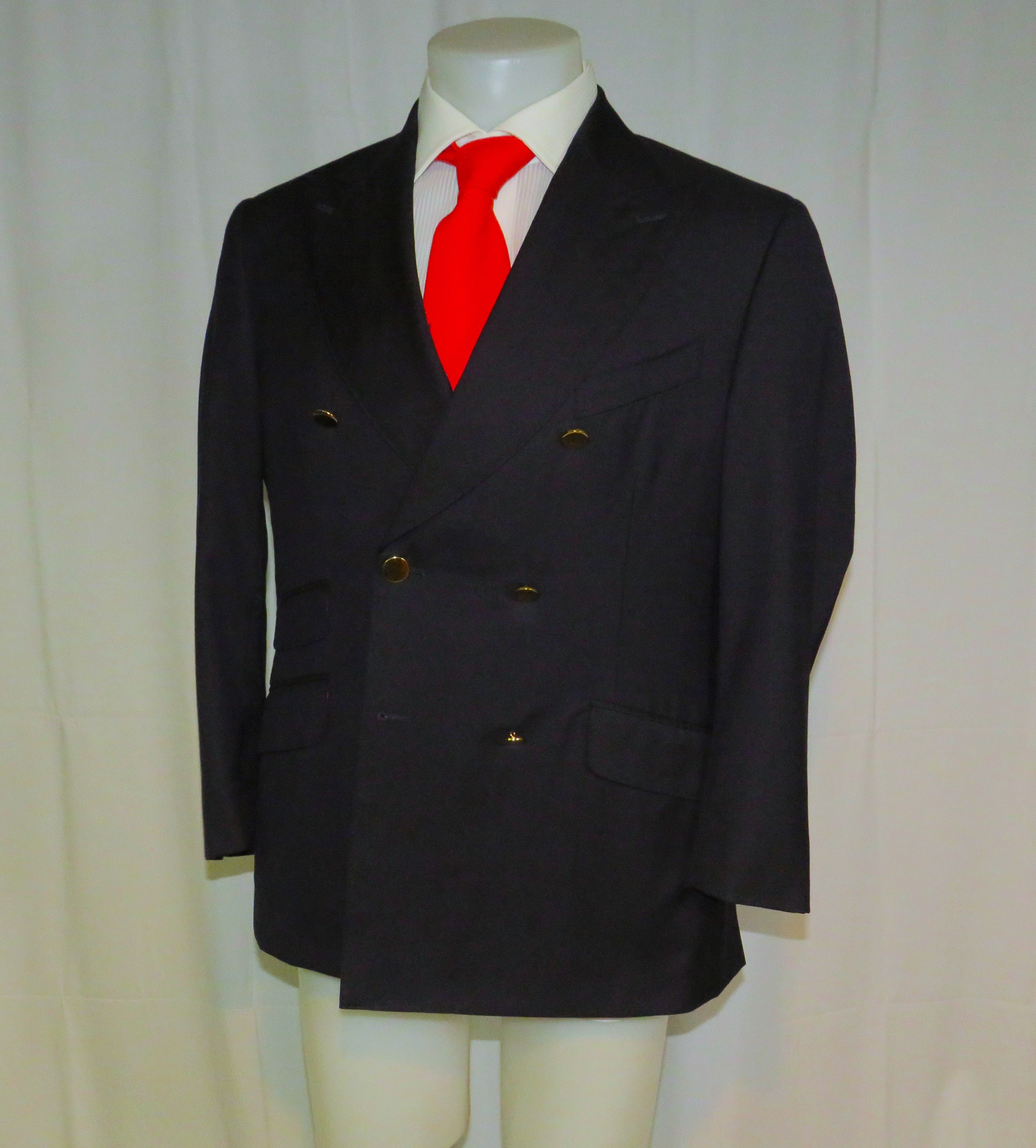 Other Alex Hitz Navy Gold Button Double Breasted Blazer 40S Size 40S - 8 Thumbnail