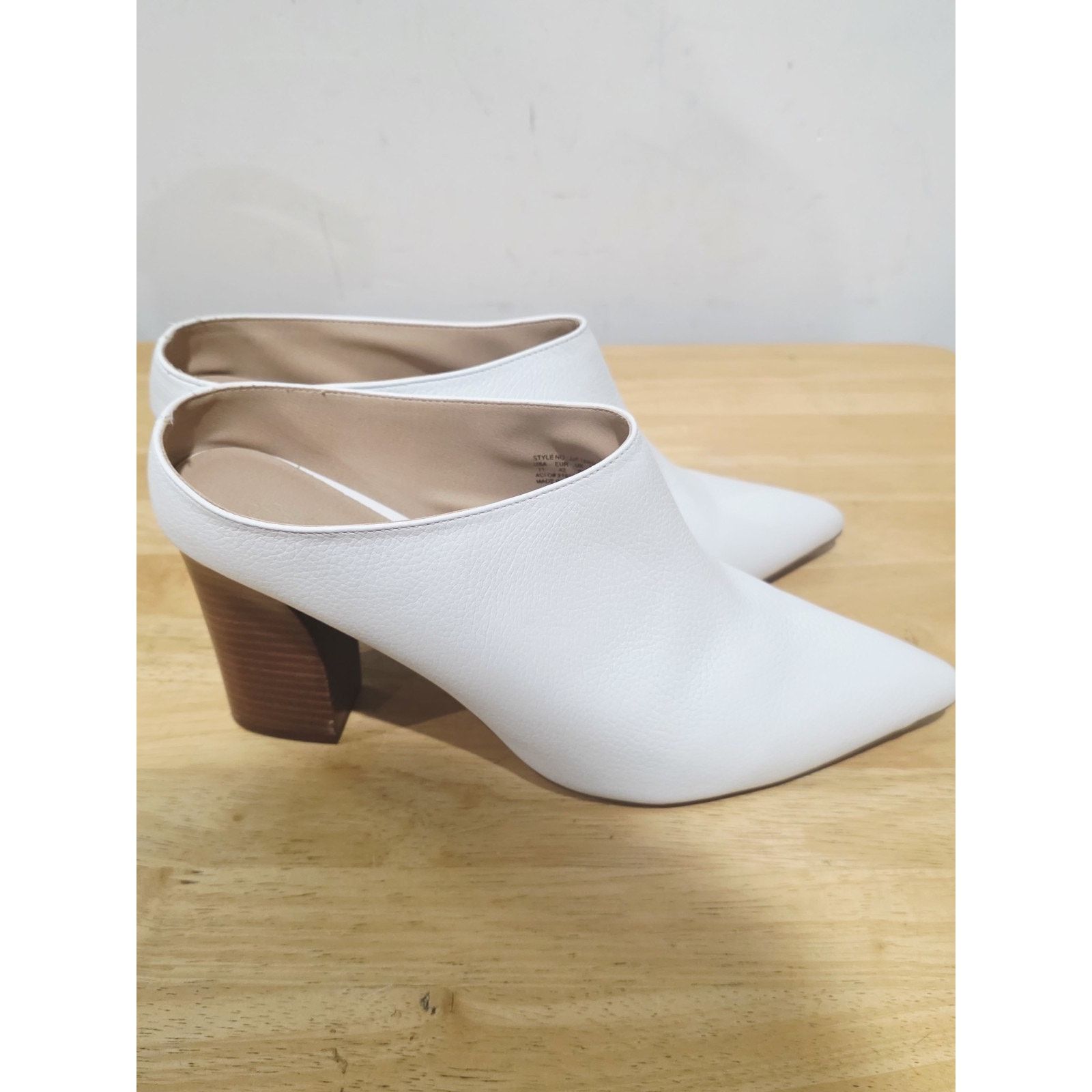 Joe's Joe's Chunky Heel White Leather Slip On Leather Mule Size 11 Size US 11 / IT 41 - 2 Thumbnail
