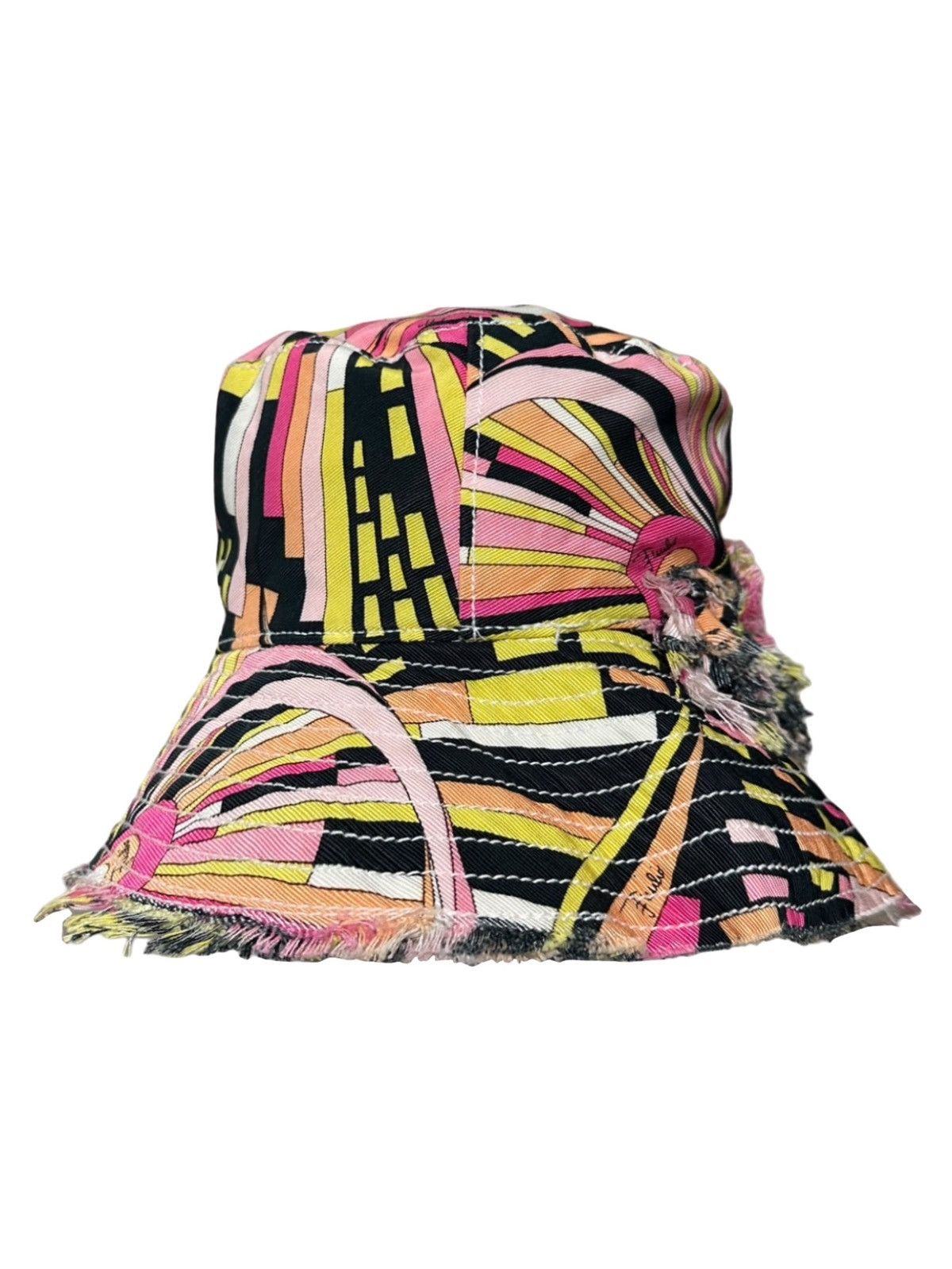 Emilio Pucci EMILIO PUCCI Fall Winter 2003 Floral Appliqué Bucket Hat Size ONE SIZE - 2 Thumbnail