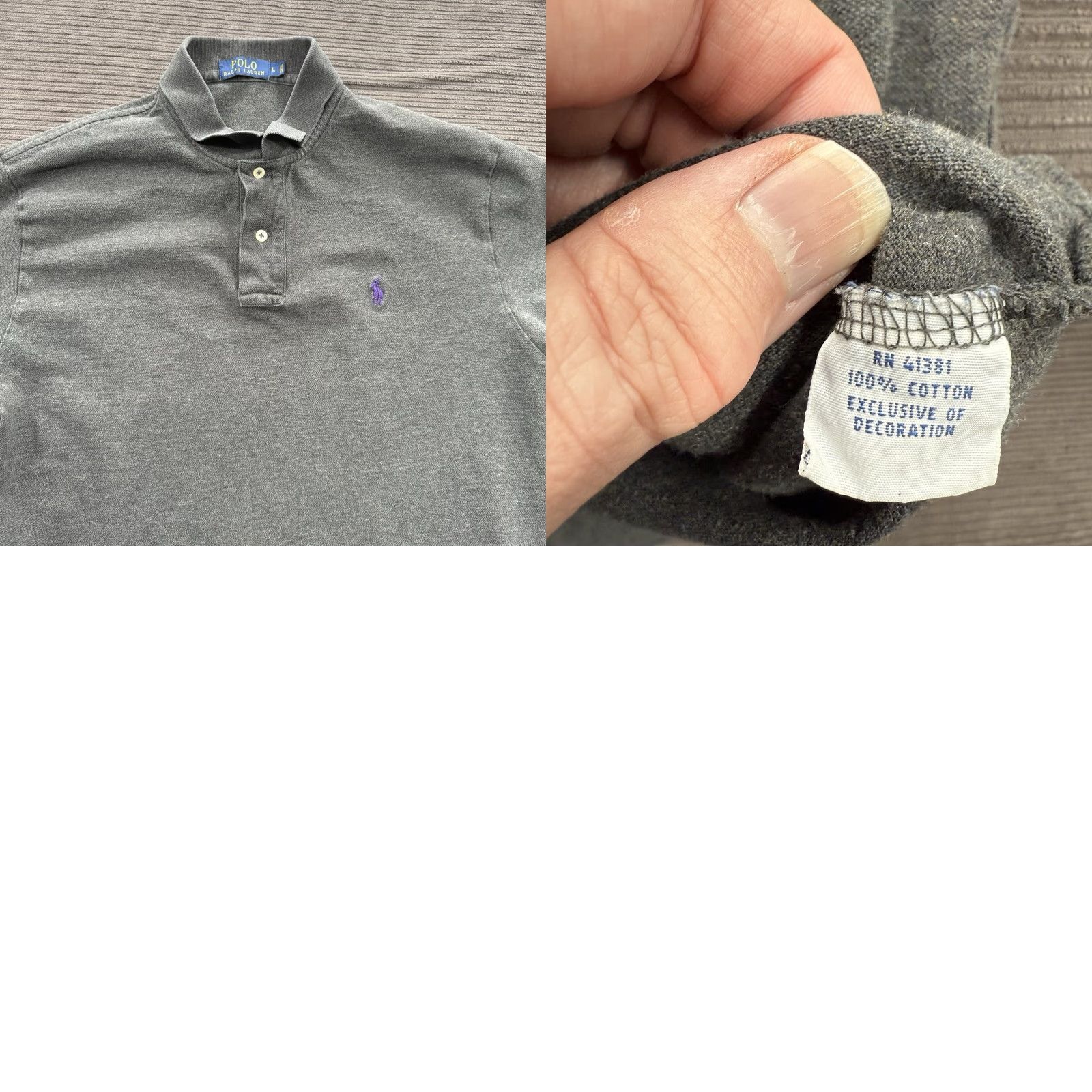 Ralph Lauren VINTAGE Polo Ralph Lauren Polo Shirt Men L Gray Cotton Golf Preppy Casual Size US L / EU 52-54 / 3 - 8 Thumbnail