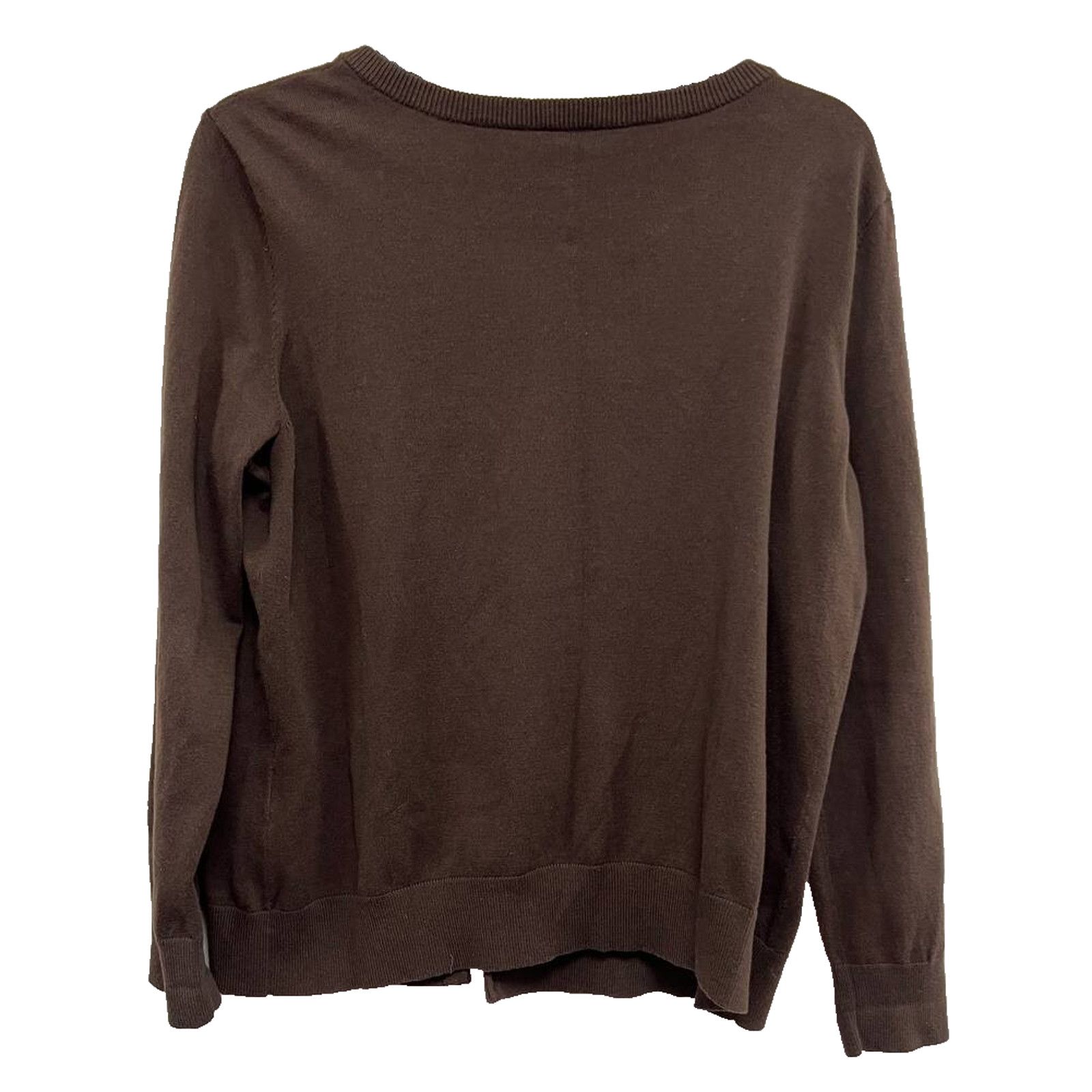 Robert Talbott Talbots Brown Pima Cotton 3/4 Sleeves top Petite 1X A000704 Size XL / US 12-14 / IT 48-50 - 7 Thumbnail
