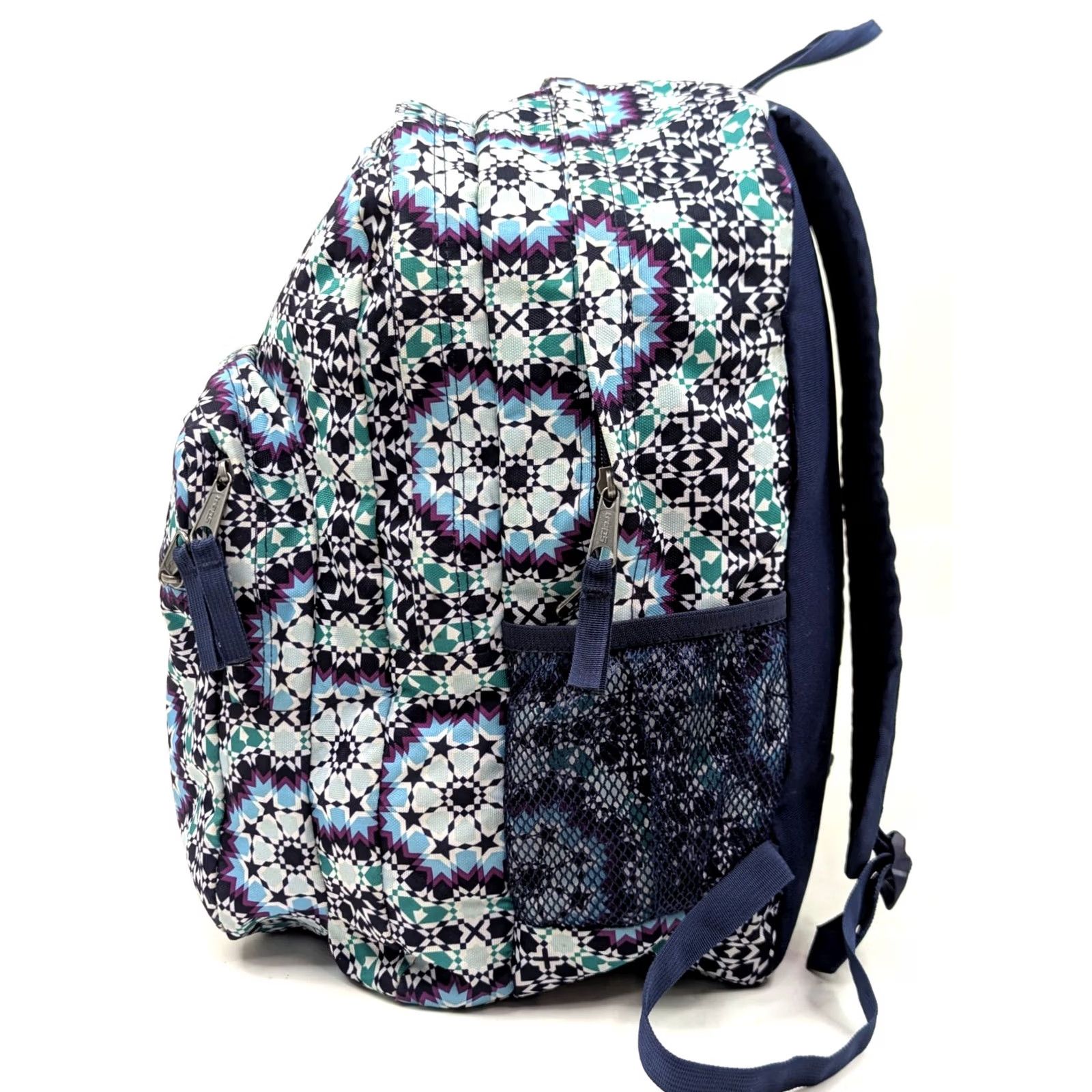 Jansport VINTAGE Trans by JanSport SuperMax Backpack Kaleidoscope Blue Purple w Laptop Pocket Size ONE SIZE - 4 Thumbnail