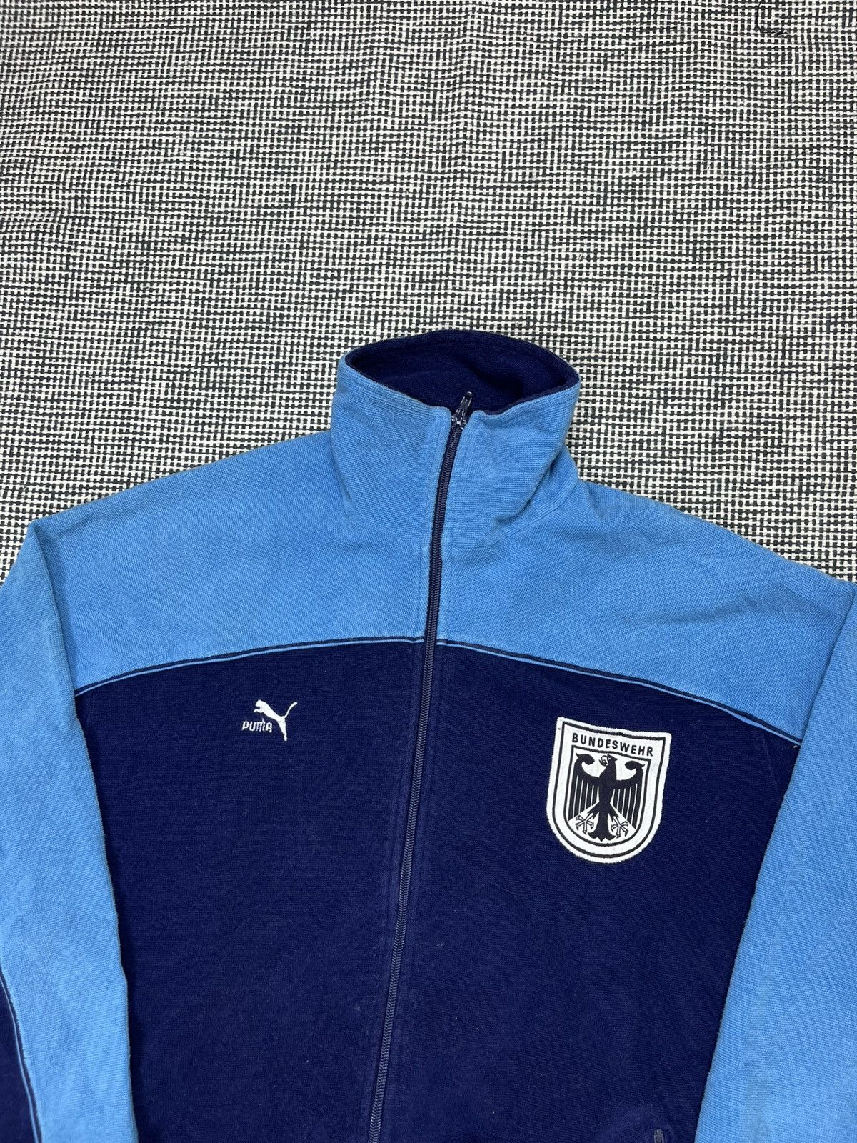 Puma × Vintage 80s puma bundeswehr training sweatshirt track top velvet Size US M / EU 48-50 / 2 - 2 Thumbnail