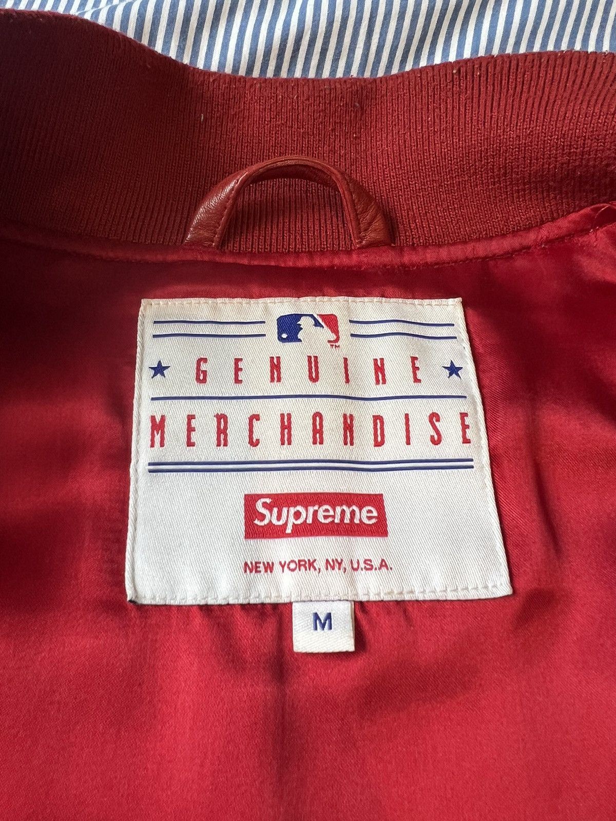 Supreme Supreme Yankees Varsity Lambskin Leather Jacket M Size US M / EU 48-50 / 2 - 7 Thumbnail
