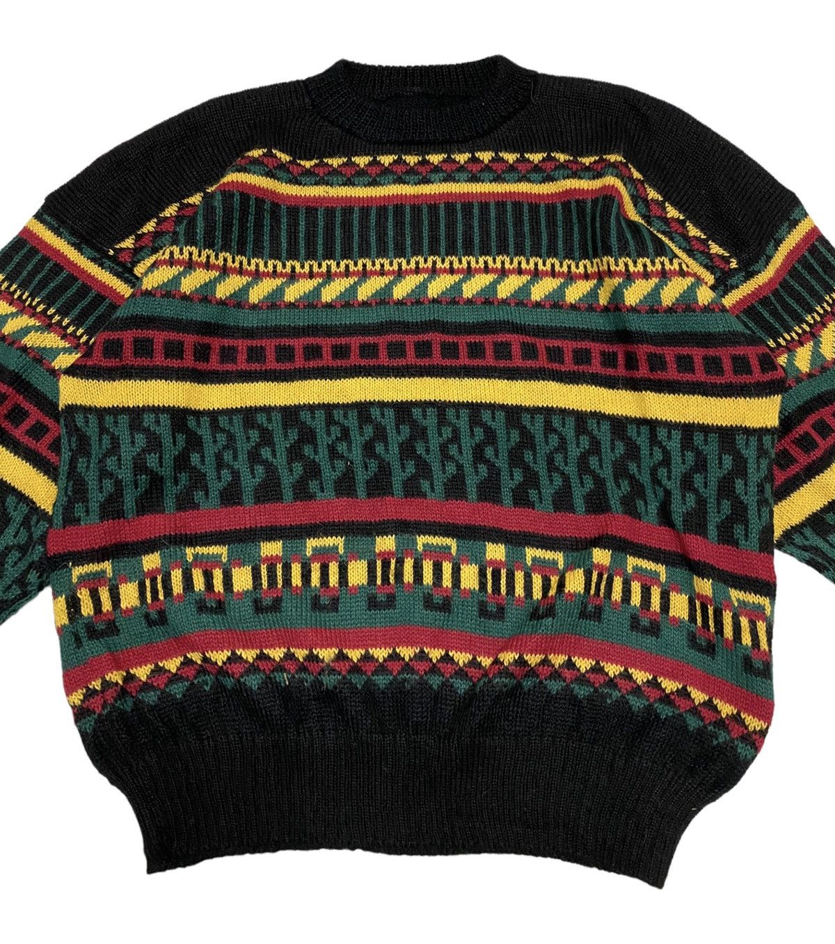 Aran Isles Knitwear Nando Knitted Rastafarian Motive Sweater (C2) Size US M / EU 48-50 / 2 - 3 Thumbnail