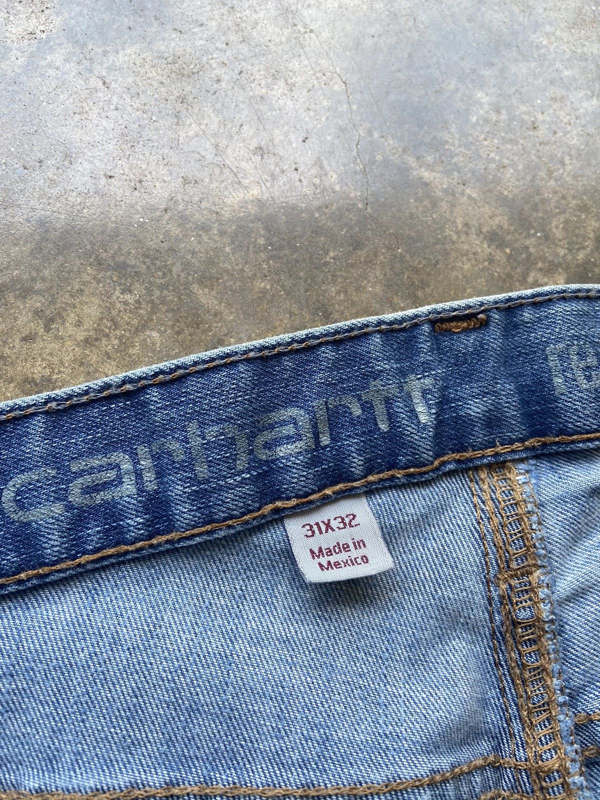 Carhartt × Vintage Faded Washed Relaxed Fit Vintage Carhartt Blue Jeans 31x32 Size US 31 - 4 Thumbnail