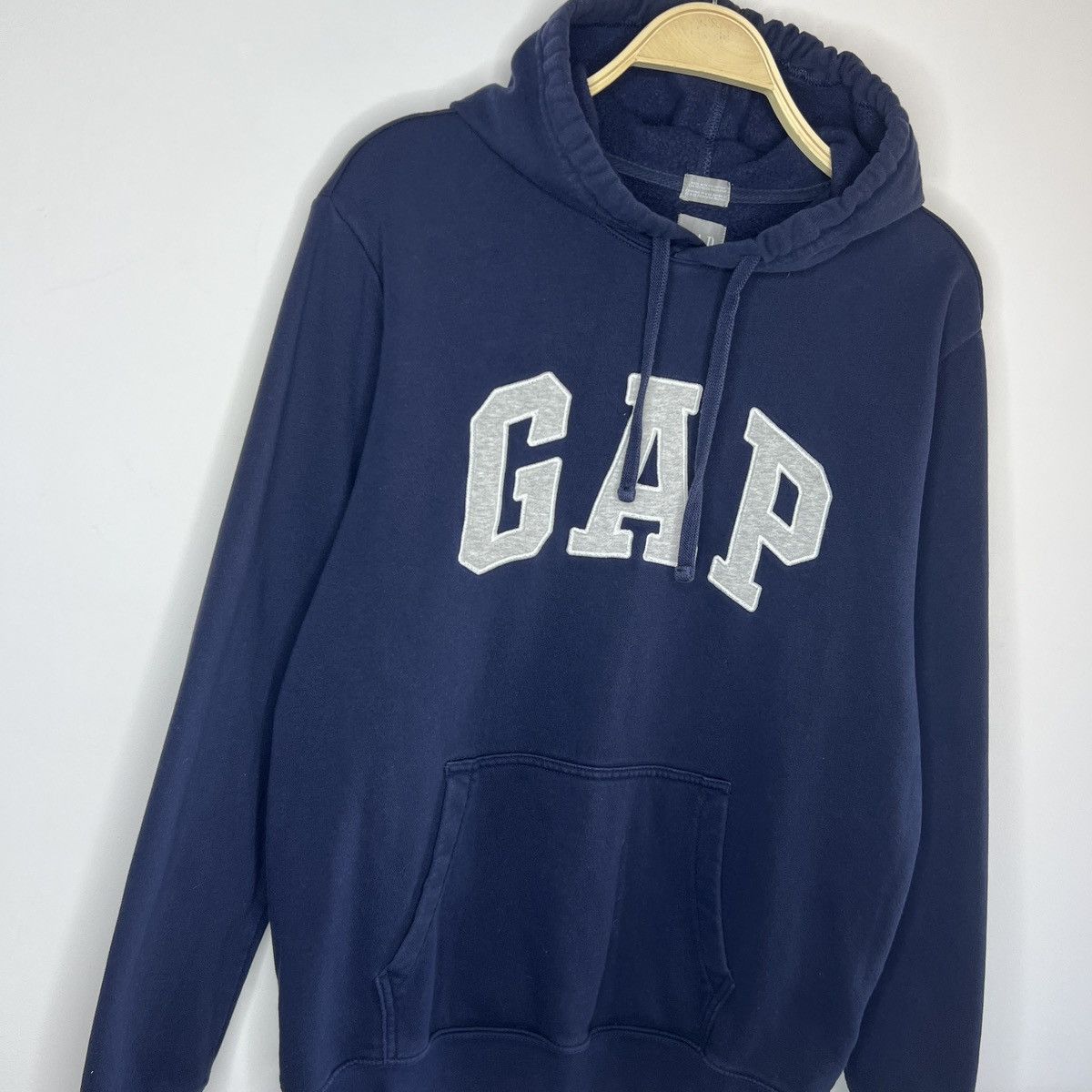 Gap × Vintage Gap Vintage Hoodie Navy Big Logo Spellout Retro Y2K Drill Size US L / EU 52-54 / 3 - 3 Thumbnail