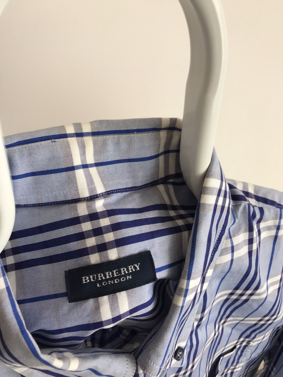 Burberry × Vintage Vintage Burberry Nova Check Long Sleeve Blue Shirt Size US XL / EU 56 / 4 - 3 Thumbnail
