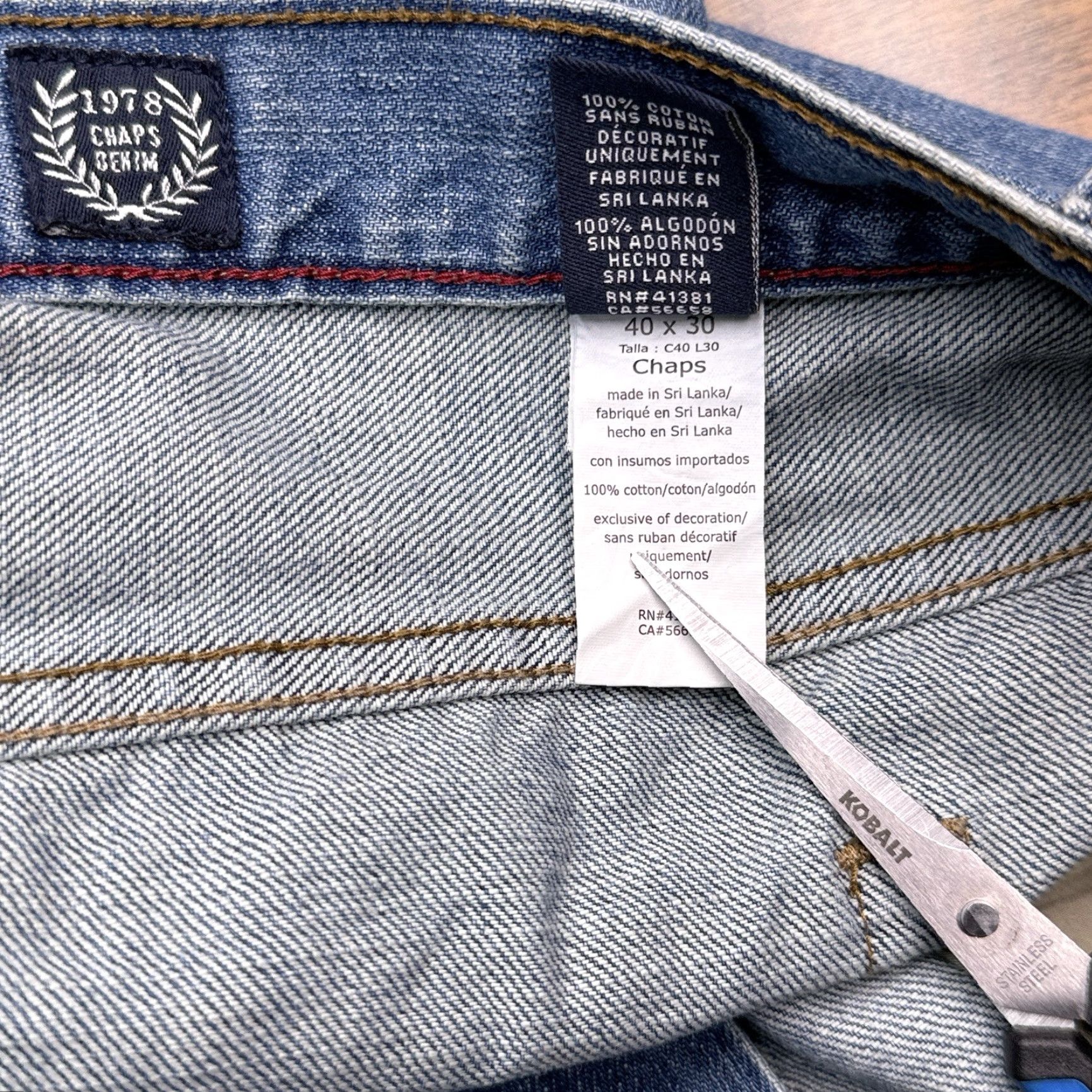 Chaps Chaps Jeans Mens 40x30 Mid Rise Denim 1978 Straight Regular 5-Pocket Logo Cotton Blue Size US 40 / EU 56 - 6 Thumbnail