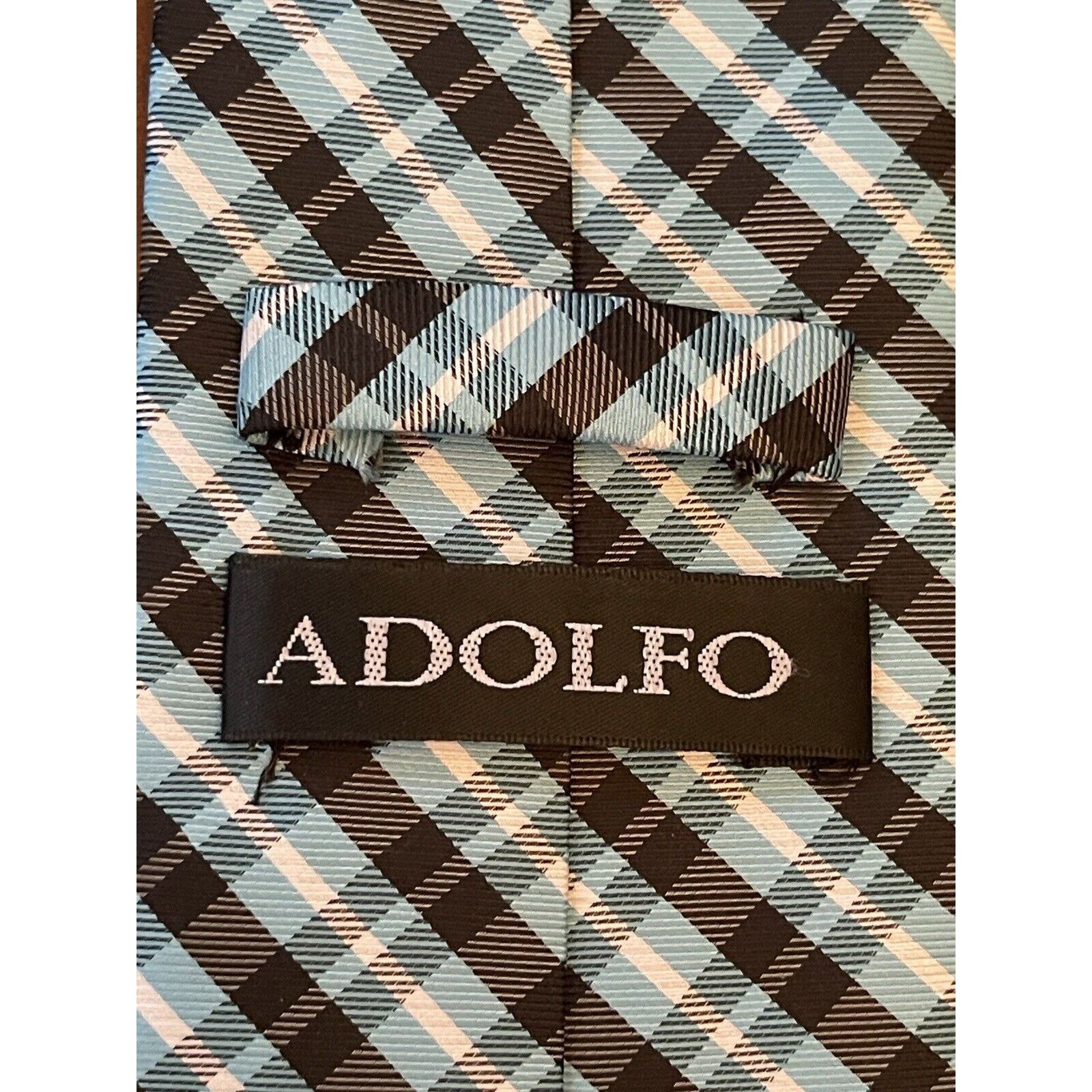 Other Adolfo Blue Black Hand Made 100% Polyester Made In China Size ONE SIZE - 8 Thumbnail