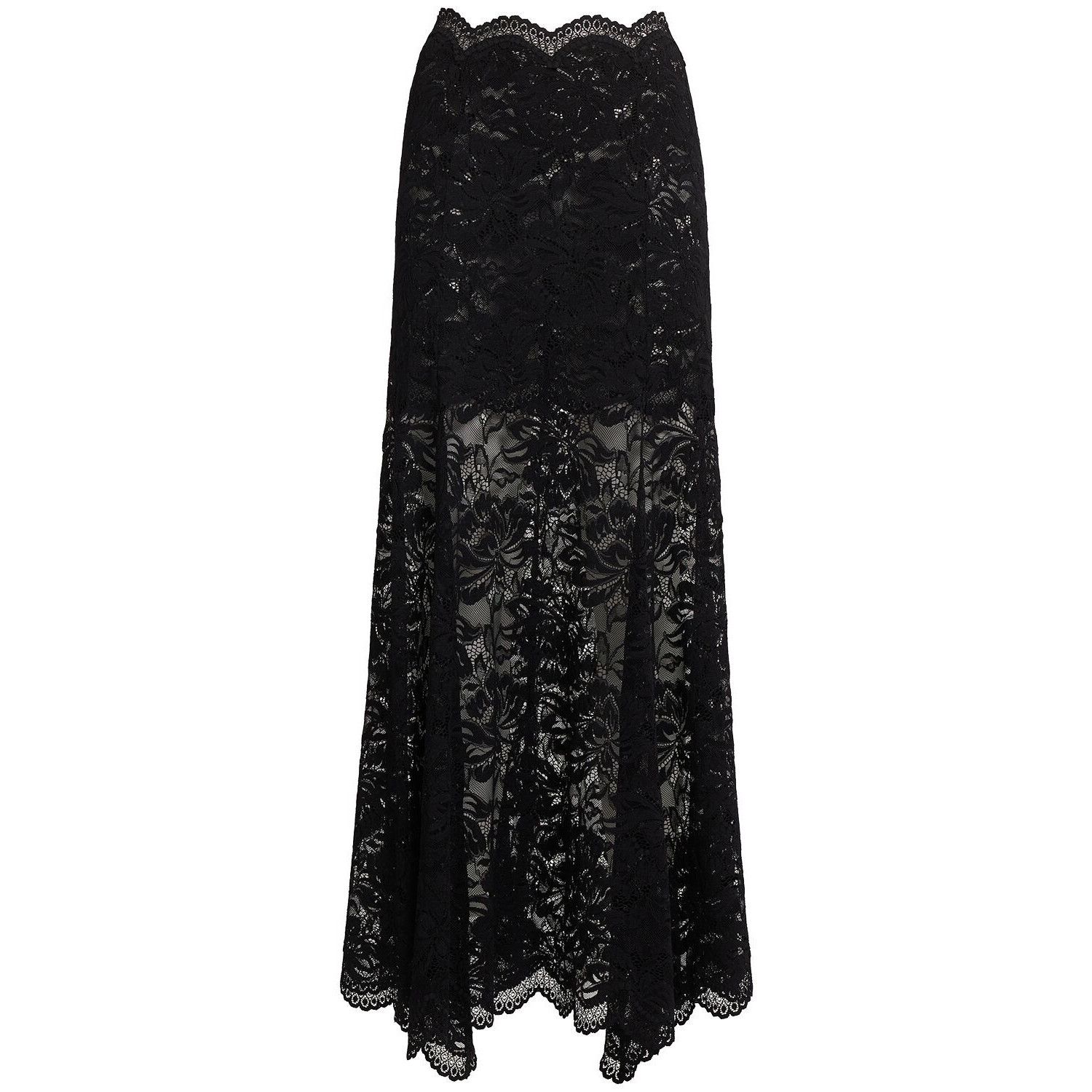 Rabanne Black Stretch lace long skirt New & Authentic (Women