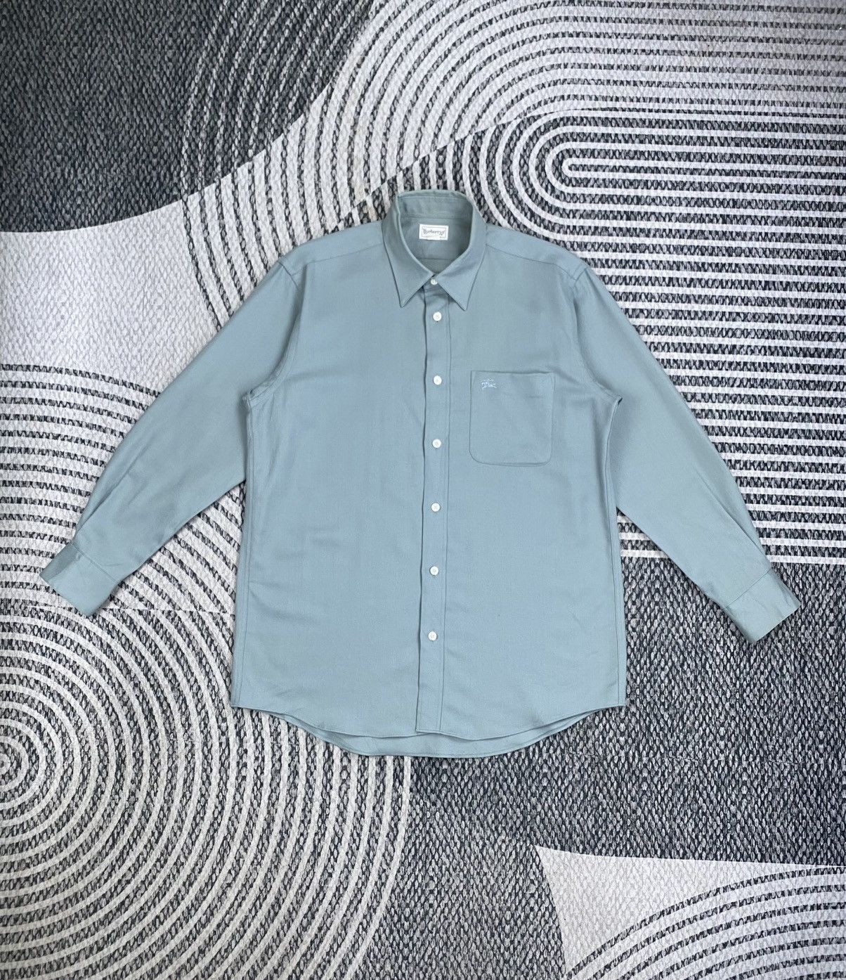 Burberry 🔥Vintage 80s Burberrys Casual Button Ups Wool Shirt Size US M / EU 48-50 / 2 - 1 Thumbnail