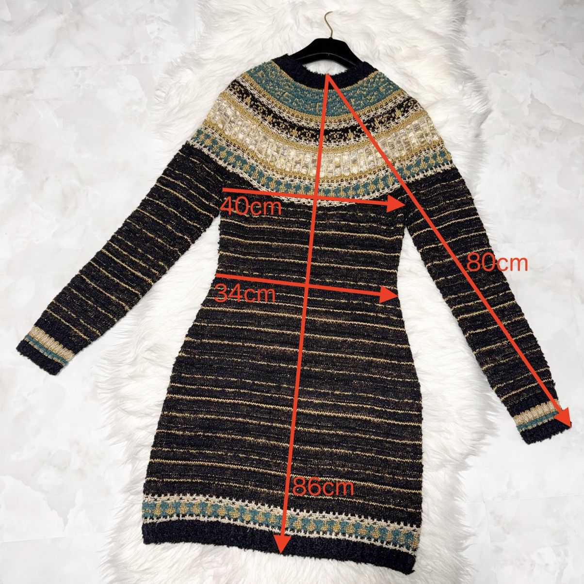 Chanel Authentic Chanel COCO decoration long-sleeve knit dress 36 Size XS / US 0-2 / IT 36-38 - 3 Thumbnail