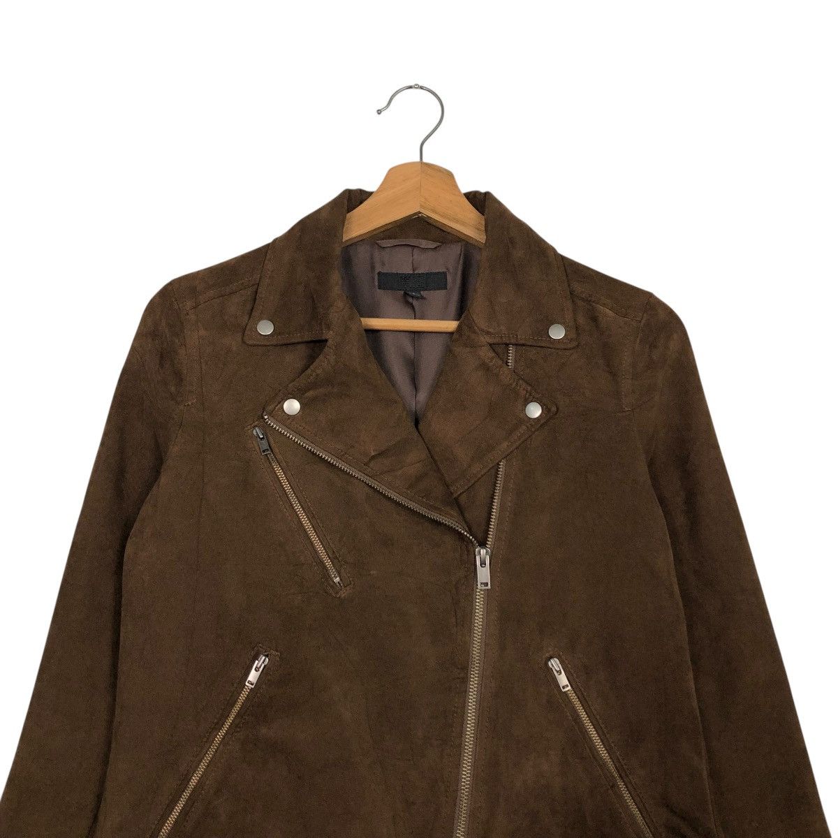 Japanese Brand 🔥RICH BROWN BIKER JACKET DOUBLE COLLAR UNIQLO ISSEY MIYAKE Size US S / EU 44-46 / 1 - 5 Thumbnail