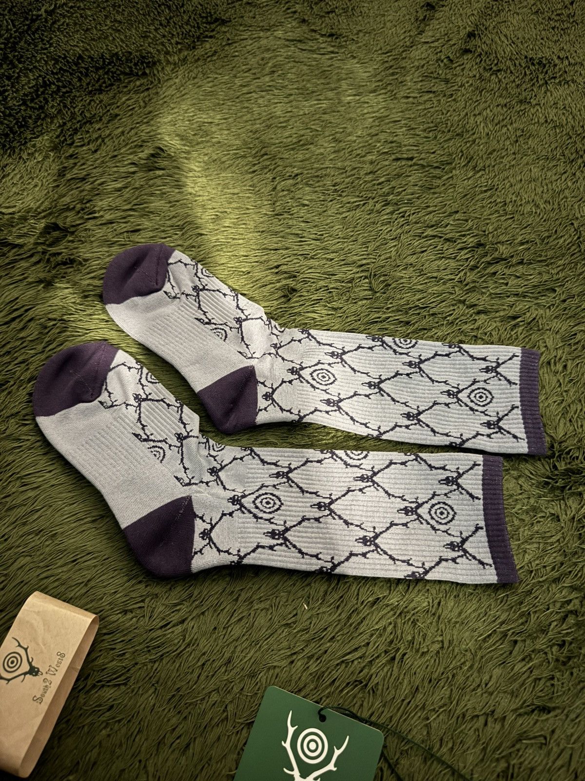 South2 West8 [US 5-7] South2 West8 Jacquard Logo Pattern Socks Size ONE SIZE - 2 Thumbnail