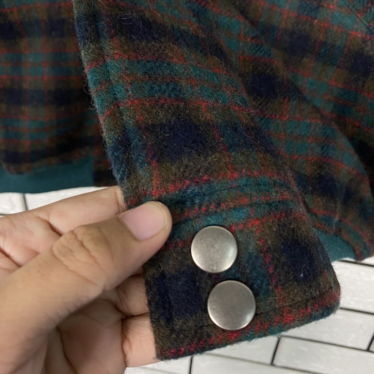 Japanese Brand 📌Vintage Bomber Jacket Wool Casabel Tartan Issey Miyake Size US M / EU 48-50 / 2 - 17 Thumbnail