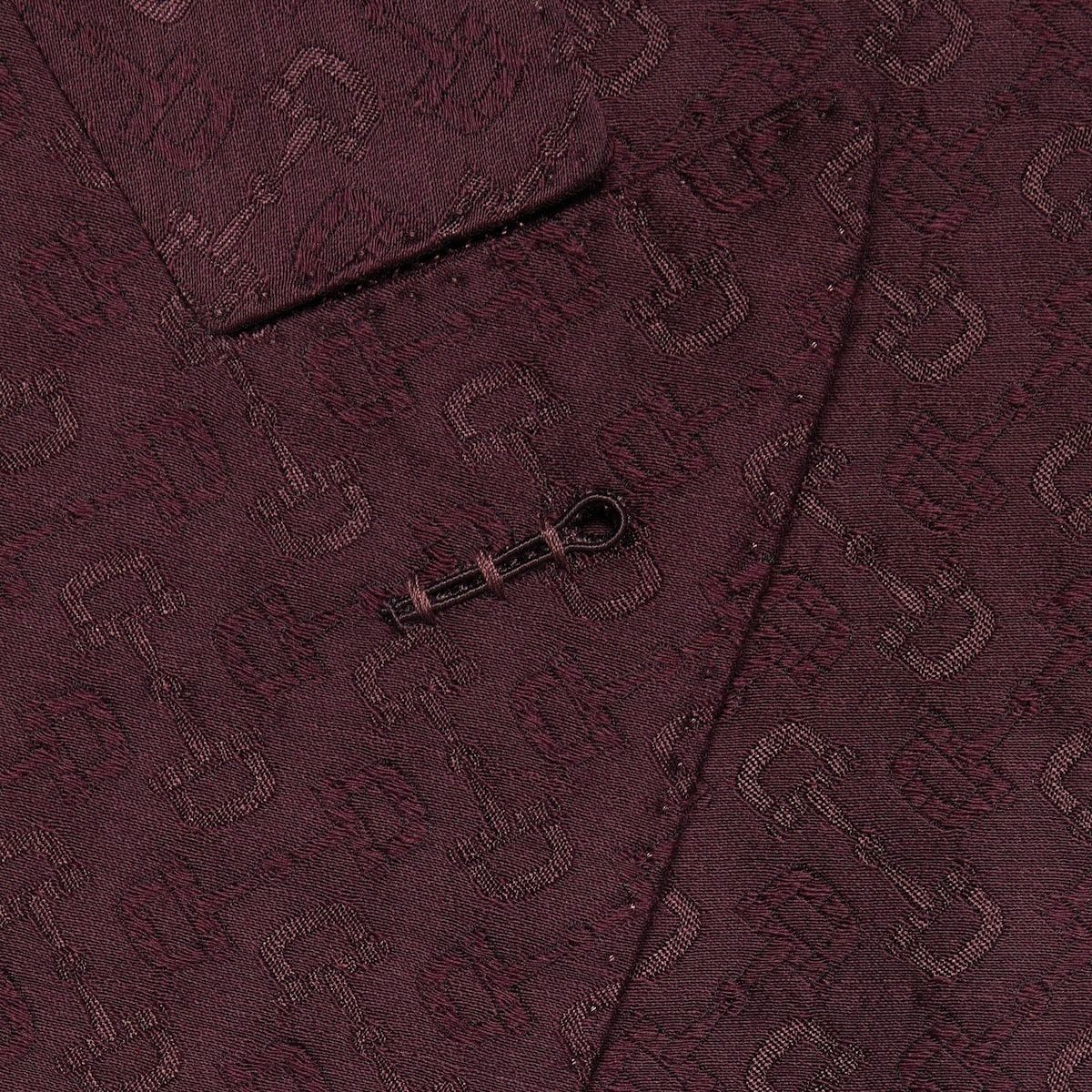 Gucci o1s1wg110125 Horsebit Wool Silk Jacquard Jacket in Burgundy Size US L / EU 52-54 / 3 - 4 Thumbnail