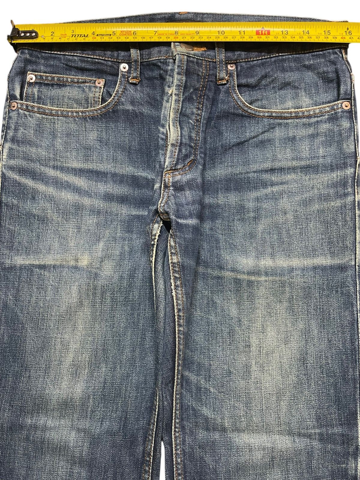 Yohji Yamamoto Vintage Ined By Yohji Yamamoto Faded Wash Whiskers Loose Fit Size US 31 - 12 Thumbnail