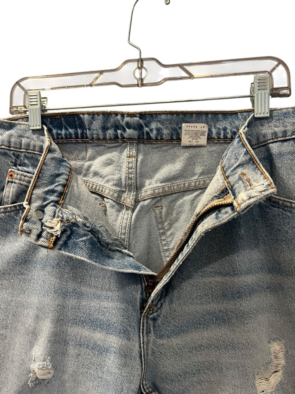 Levi's VTG 1997 Levis 917 Orange Tab Boot Cut Distressed Jeans 12 Size 34" / US 12 / IT 48 - 8 Thumbnail