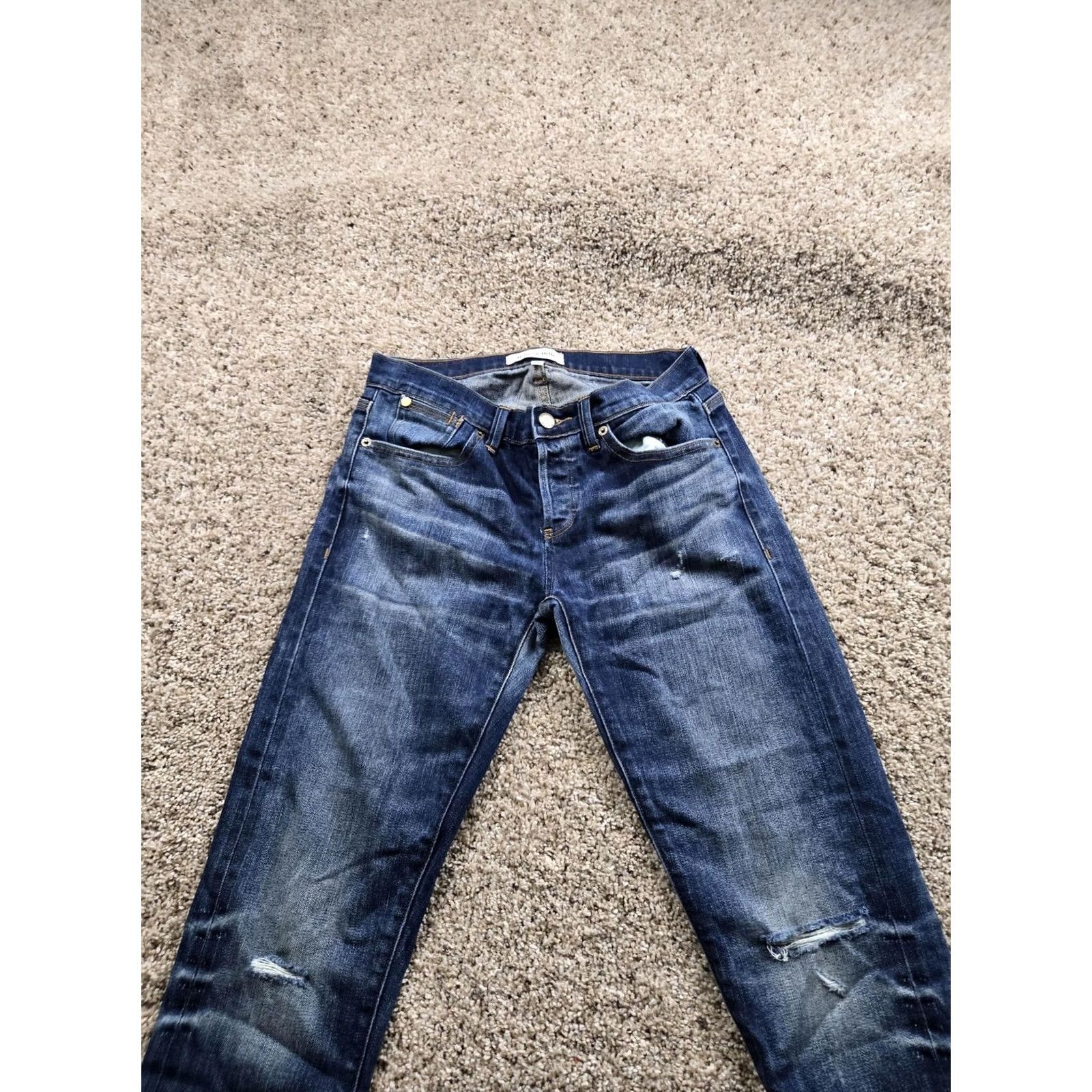 Denime Henry & Belle Jeans Womens 26 Blue Distressed Selvedge Denim Foundry Jeans Size 26" / US 2 / IT 38 - 4 Thumbnail