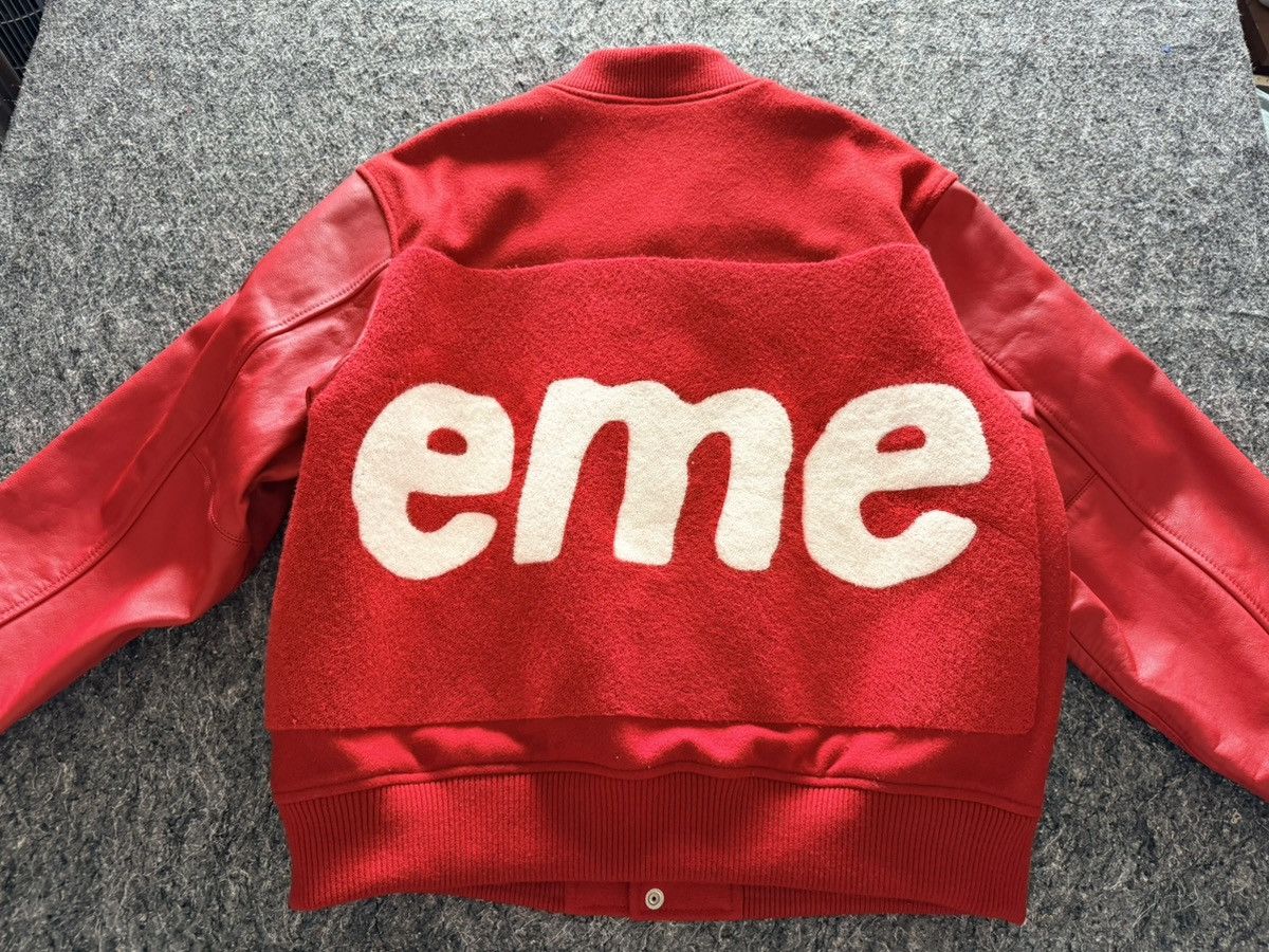 Cactus Plant Flea Market × Supreme Supreme CPFM leather varsity jacket Red L Size US L / EU 52-54 / 3 - 2 Thumbnail