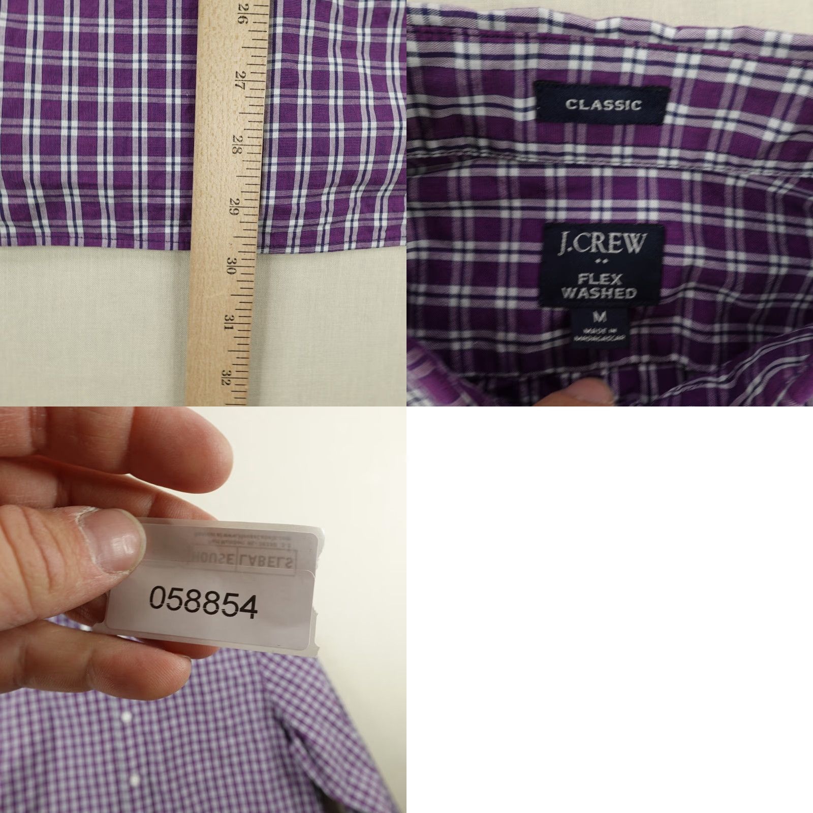 J.Crew VINTAGE J.CREW Men's Shirt Adult Medium Long Sleeve Cotton Plaid Button-Up Classic Purple Size US M / EU 48-50 / 2 - 8 Thumbnail