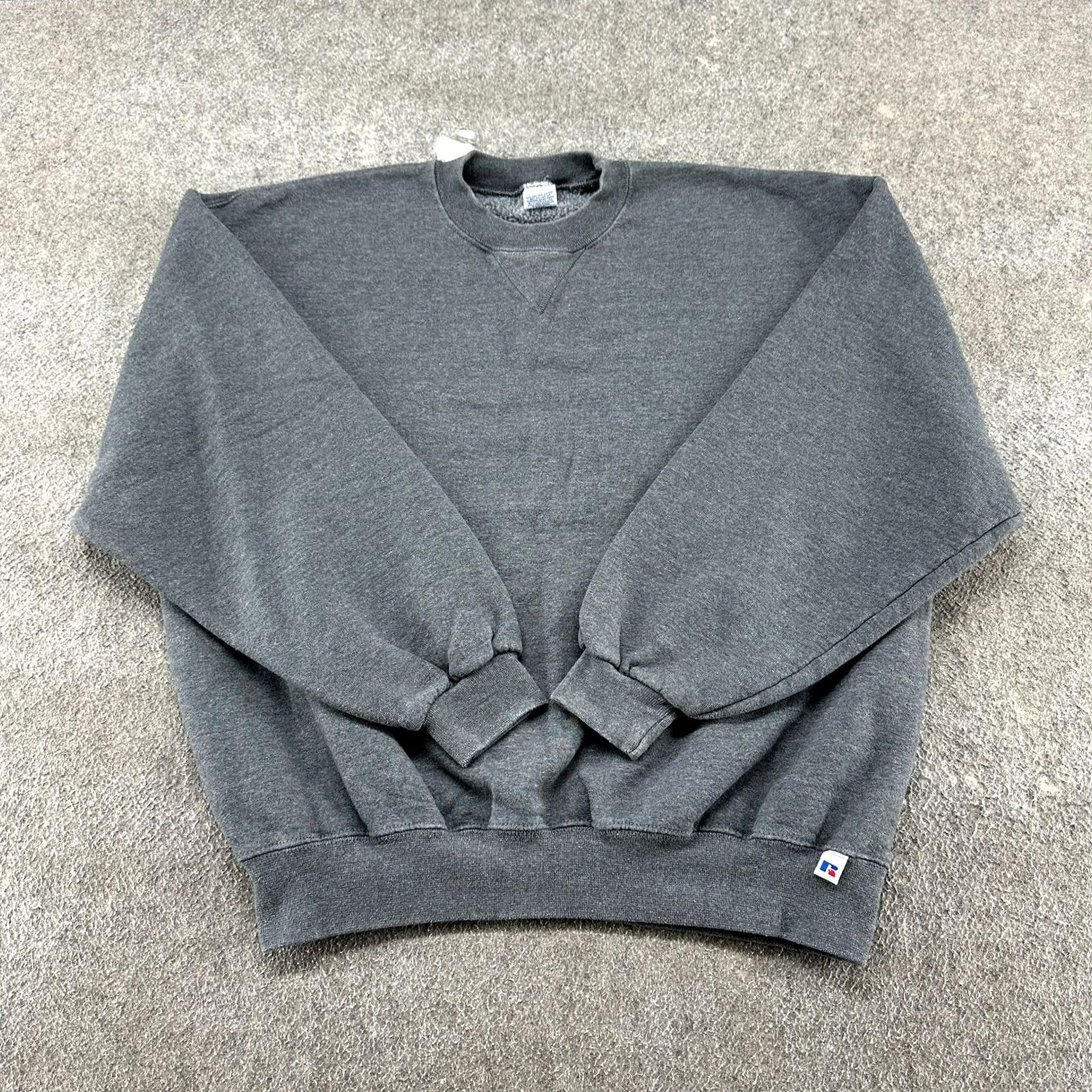 Russell Athletic VINTAGE Russell Sweatshirt Mens XL Gray Pullover Cotton 90s Y2K Crew Neck Long Sleeve Skater 1/2 Zip Size US XL / EU 56 / 4 - 2 Thumbnail