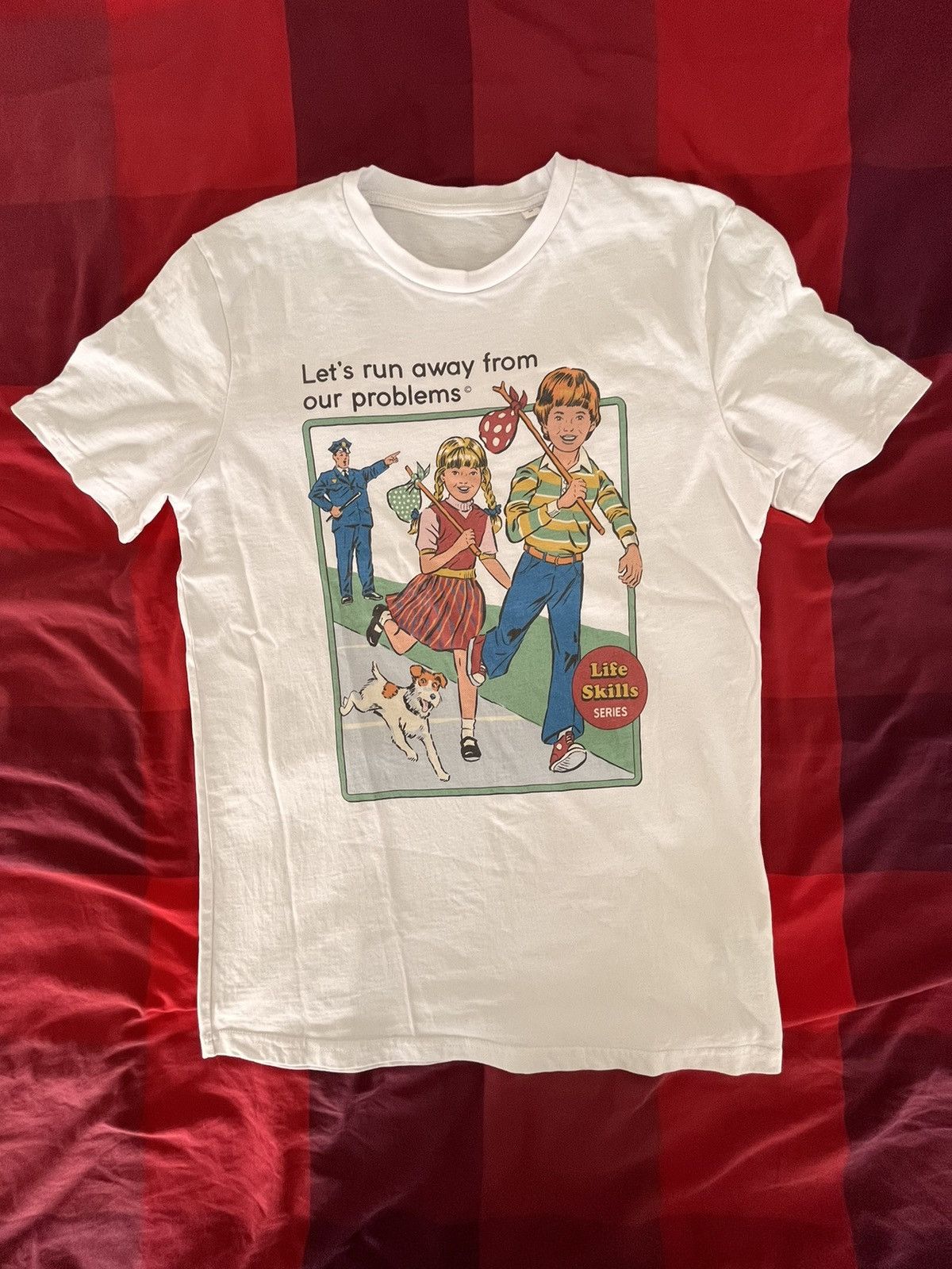 Vintage Lets Run Away T-Shirt Size US M / EU 48-50 / 2 - 1 Thumbnail