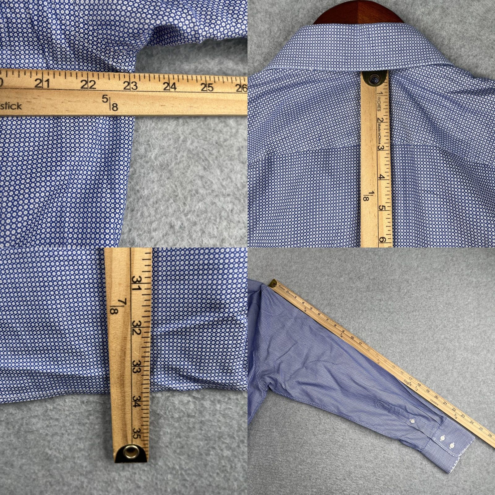 Vintage Thomas Pink About Town Button Up Long Sleeve Shirt Mens 16 Blue Geometric Casual Size US L / EU 52-54 / 3 - 8 Thumbnail