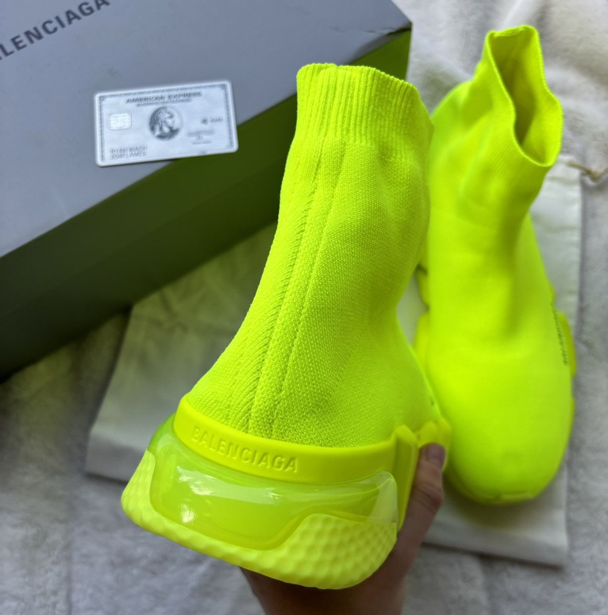 Balenciaga Balenciaga Neon Yellow Speed Runners Sneakers Size US 13 / EU 46 - 3 Thumbnail