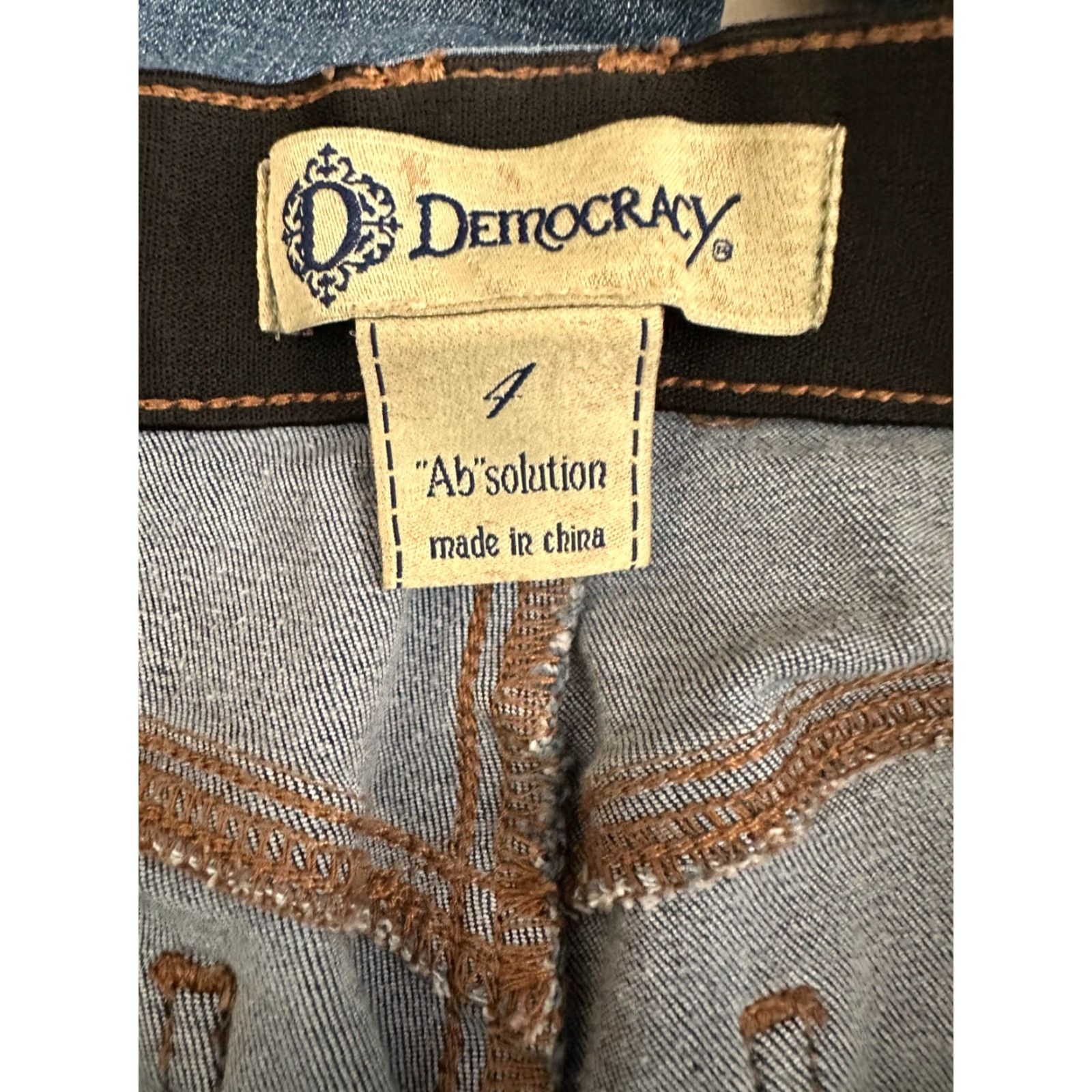 Vintage Democracy Ab Solution High Rise Skinny Jeans Women's Size 4 Stretch Dark Wash Blue Denim Jeans Bohemian Mens? No, Women. Size 27" / US 4 / IT 40 - 3 Thumbnail