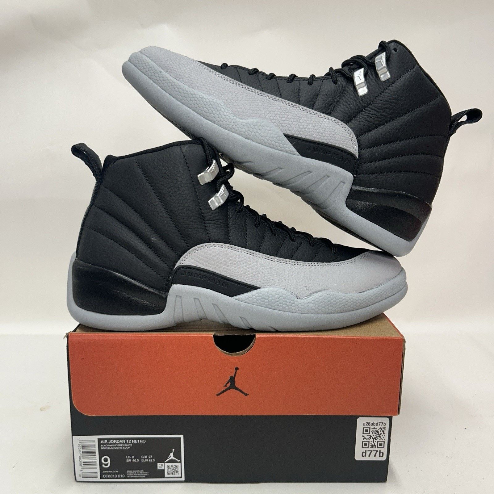 Nike Air Jordan 12 Retro “Barons/Black Wolf Grey White” Jordan 12 Retro Black Wolf Grey for Sale | Authenticity  main image 4